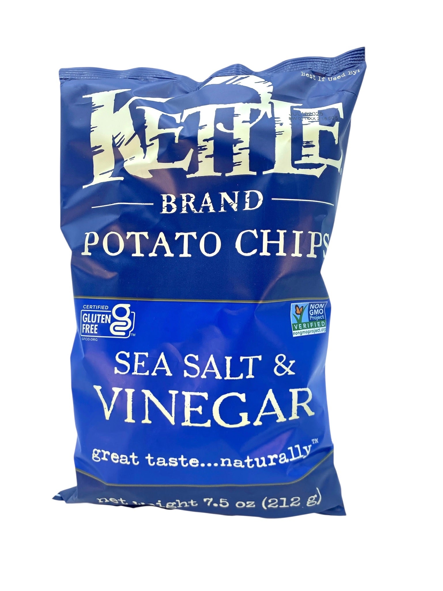 Sea Salt & Vinegar Potato Chips. Kettle Brand. 7.5 oz bag. Case of of 12 Bags