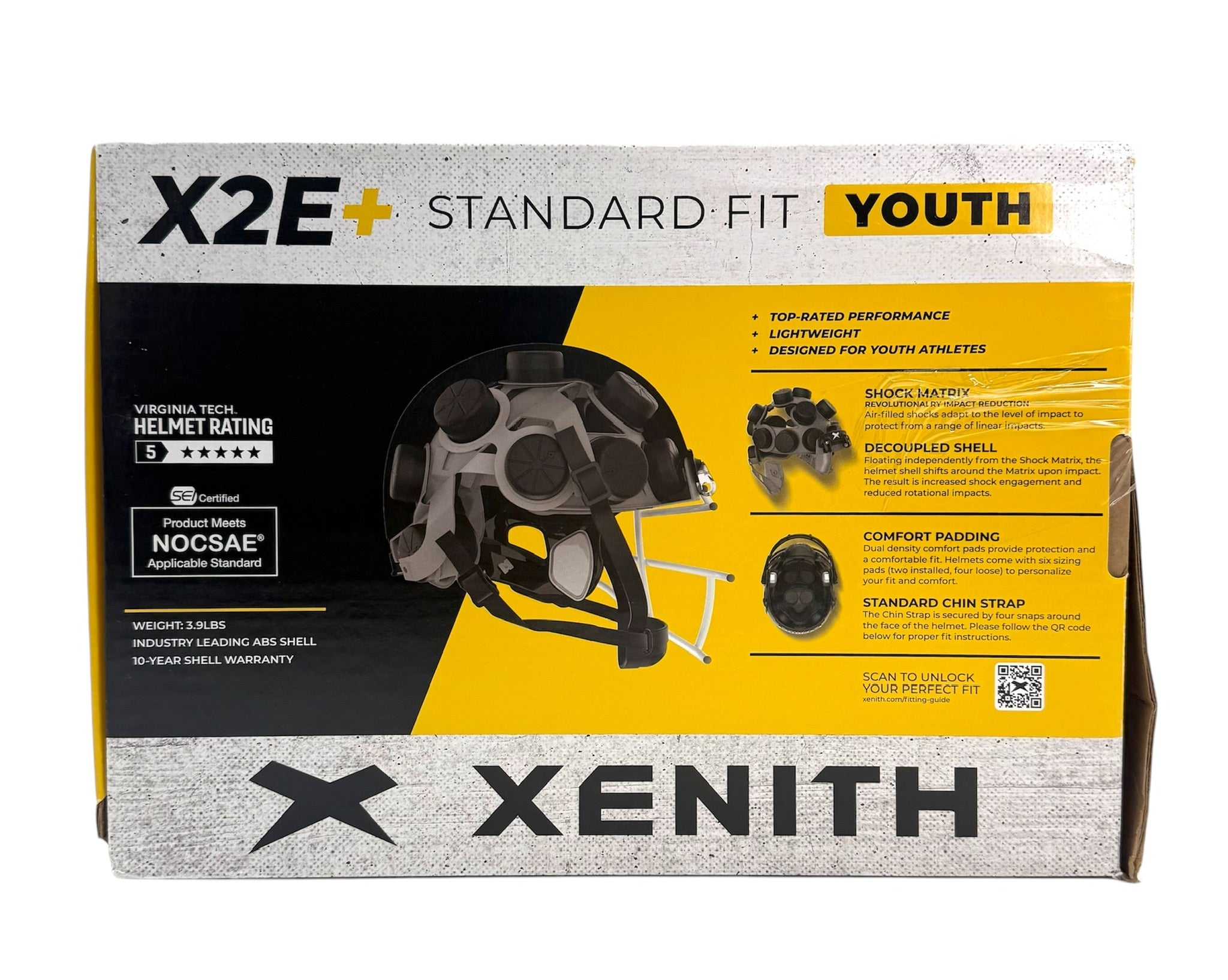 Youth Football Helmet. Xenith X2E+ Brand.