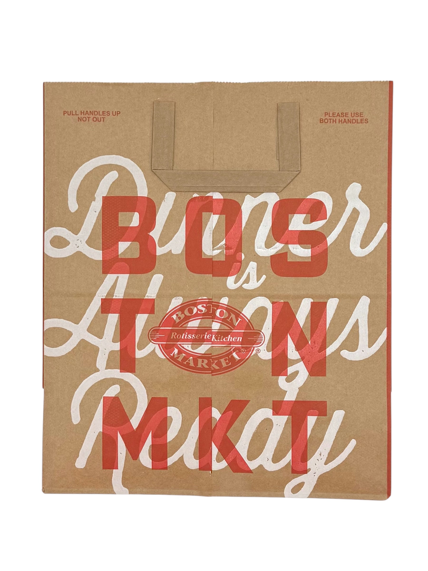 Paper Bag with Handle, Boston Market. Case of 300.