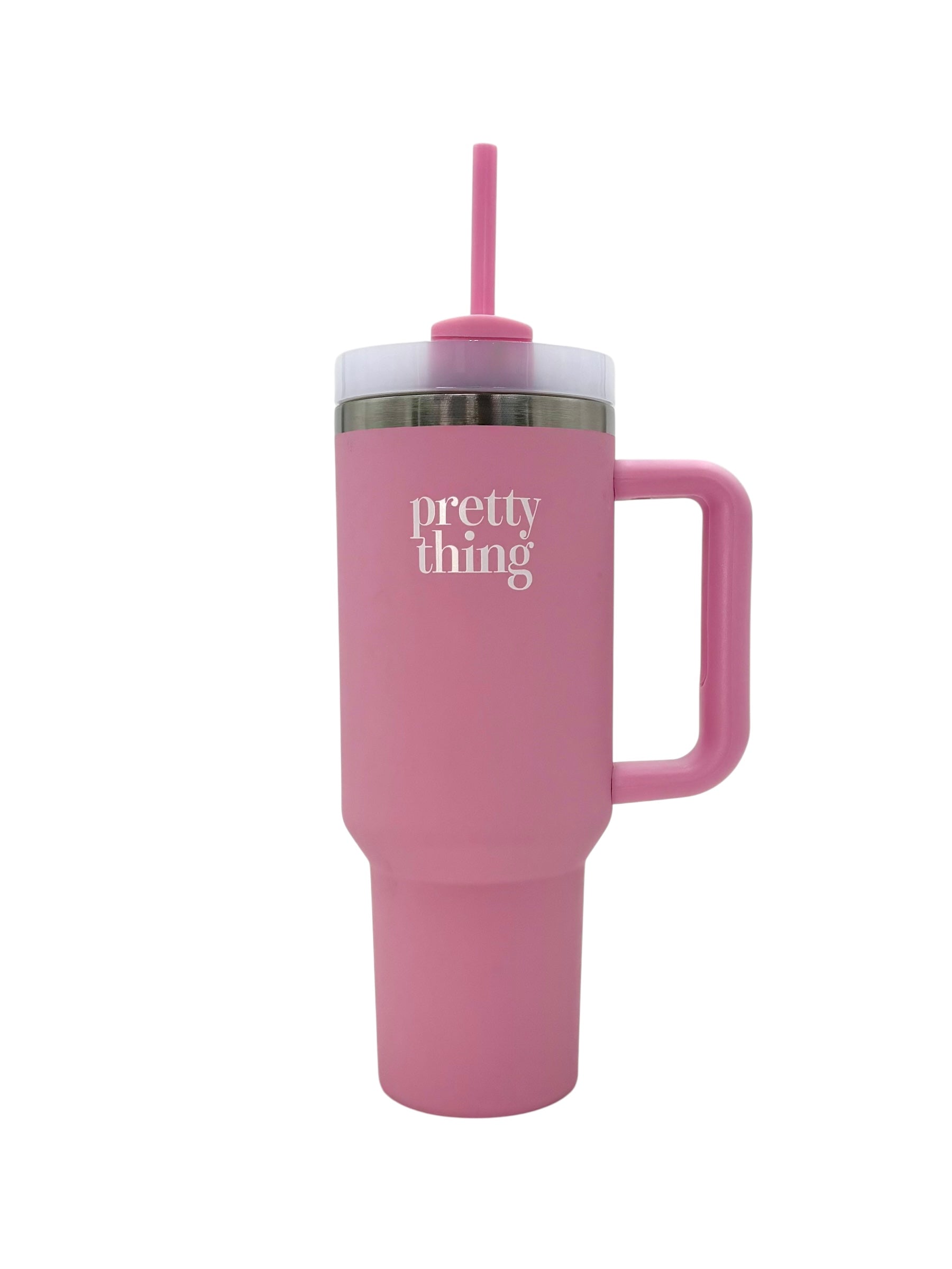 Pink 40 oz. Water Bottle with Straw