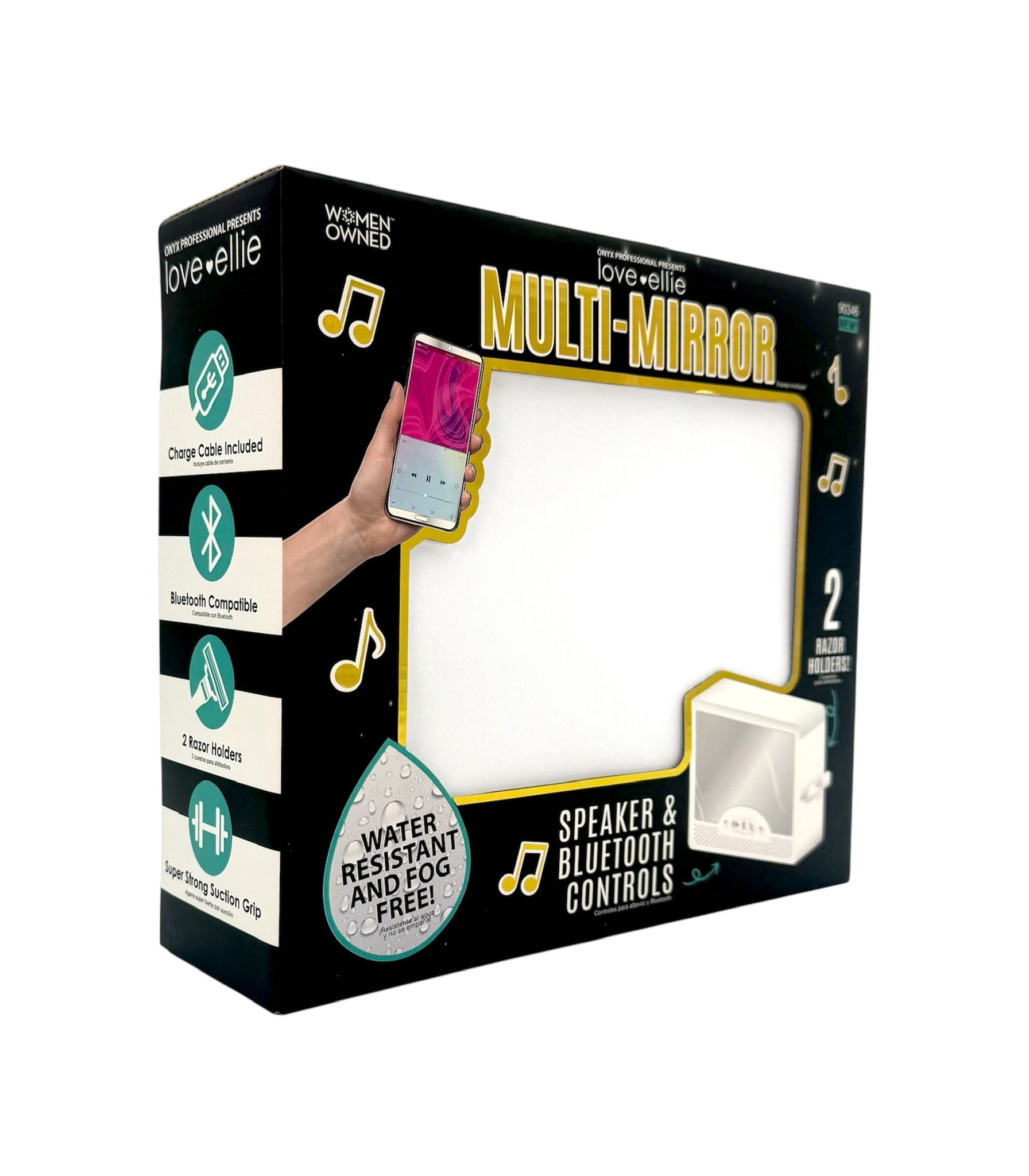 2 Make-Up Mirrors with Lights & Bluetooth Speaker, Case of 2 Mirrors.