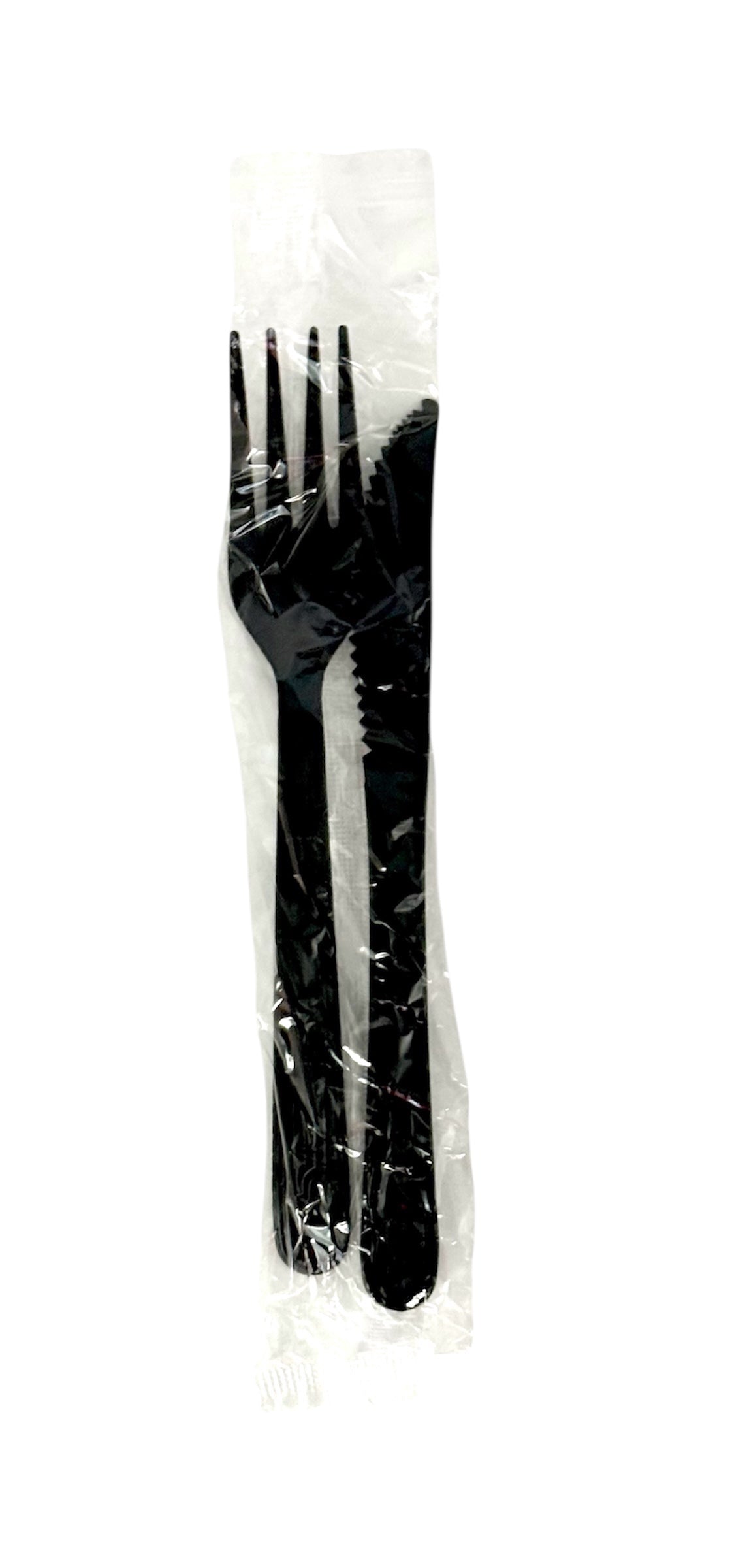 Plastic Fork & Knife Set, wrapped. Case of 500 sets.