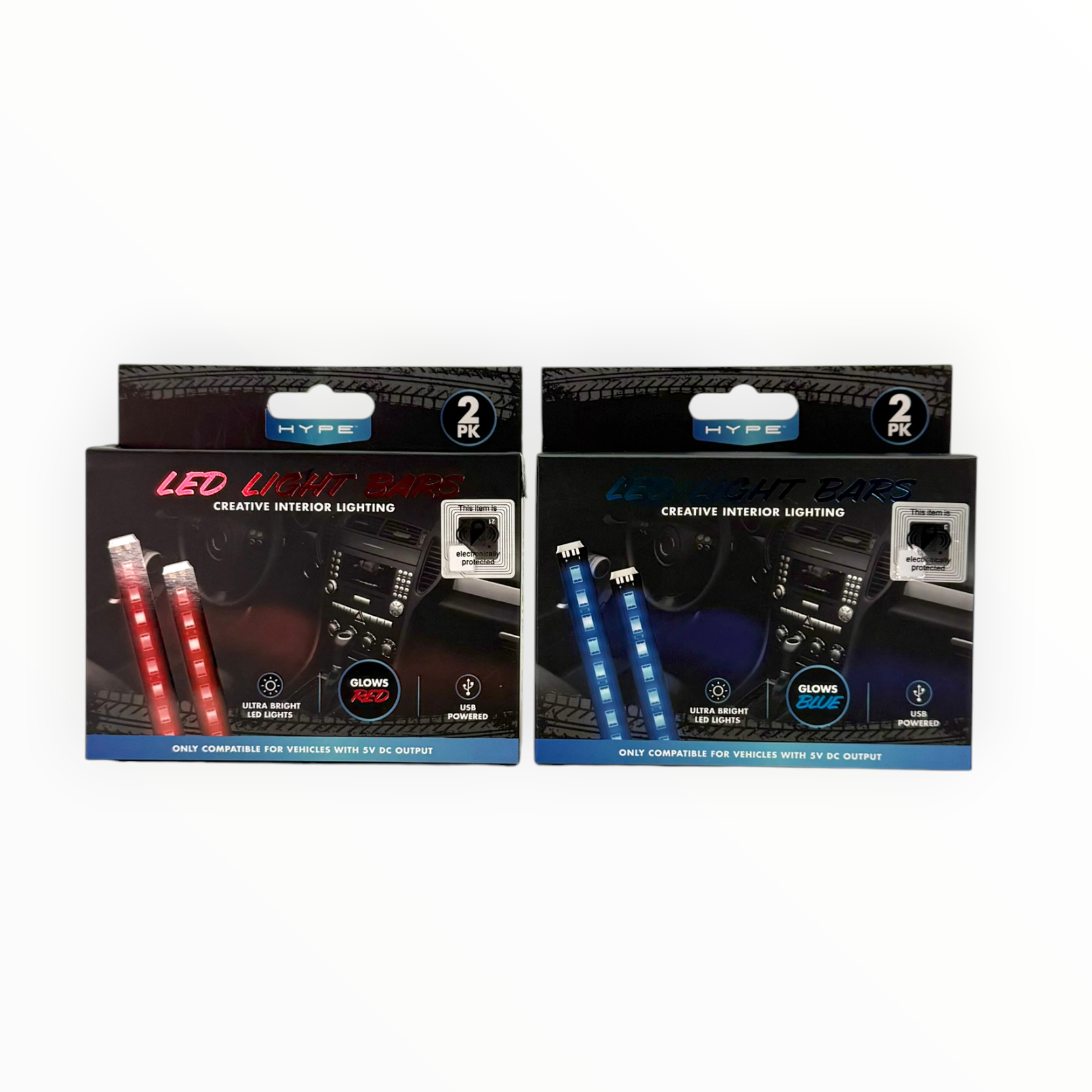 Hype LED Light Bars, Case of 12 Packs - 6 Red & 6 Blue