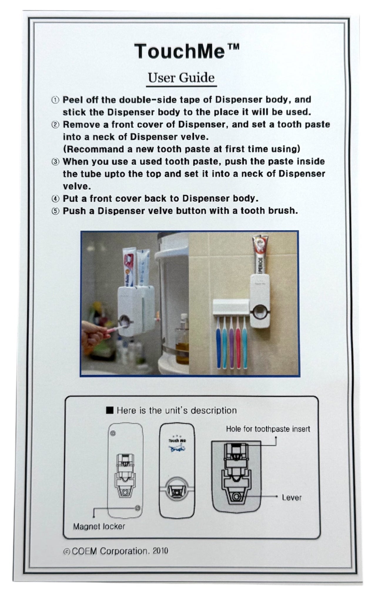 Toothpaste Dispenser and Holder