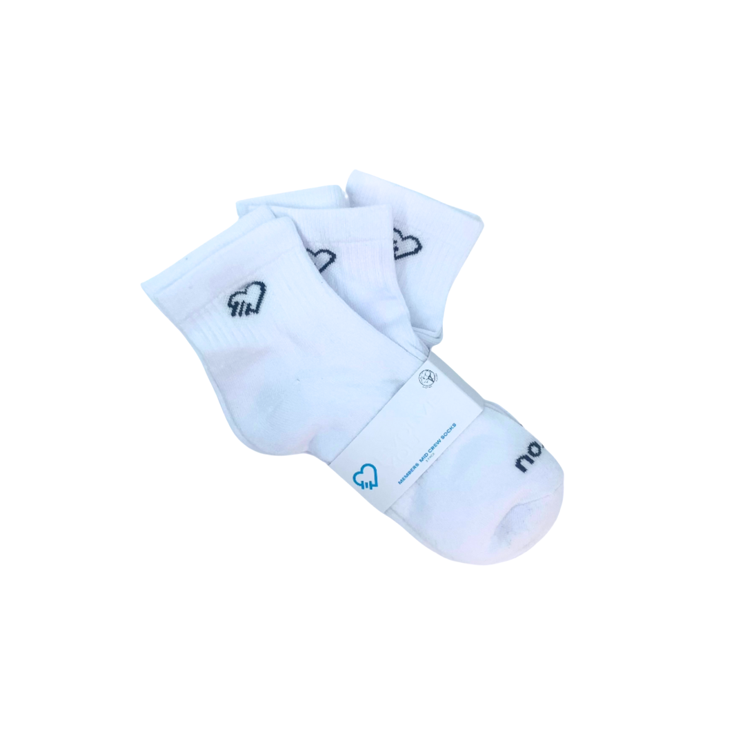 White Mid Crew Socks - 3 Pack, EvolveYou Brand