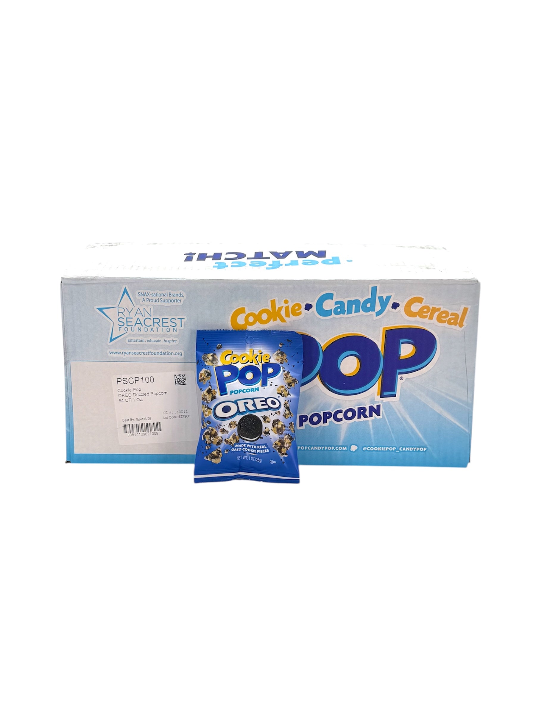 Cookie Pop Oreo Popcorn, 1 oz. Bag, Case of 64 Bags