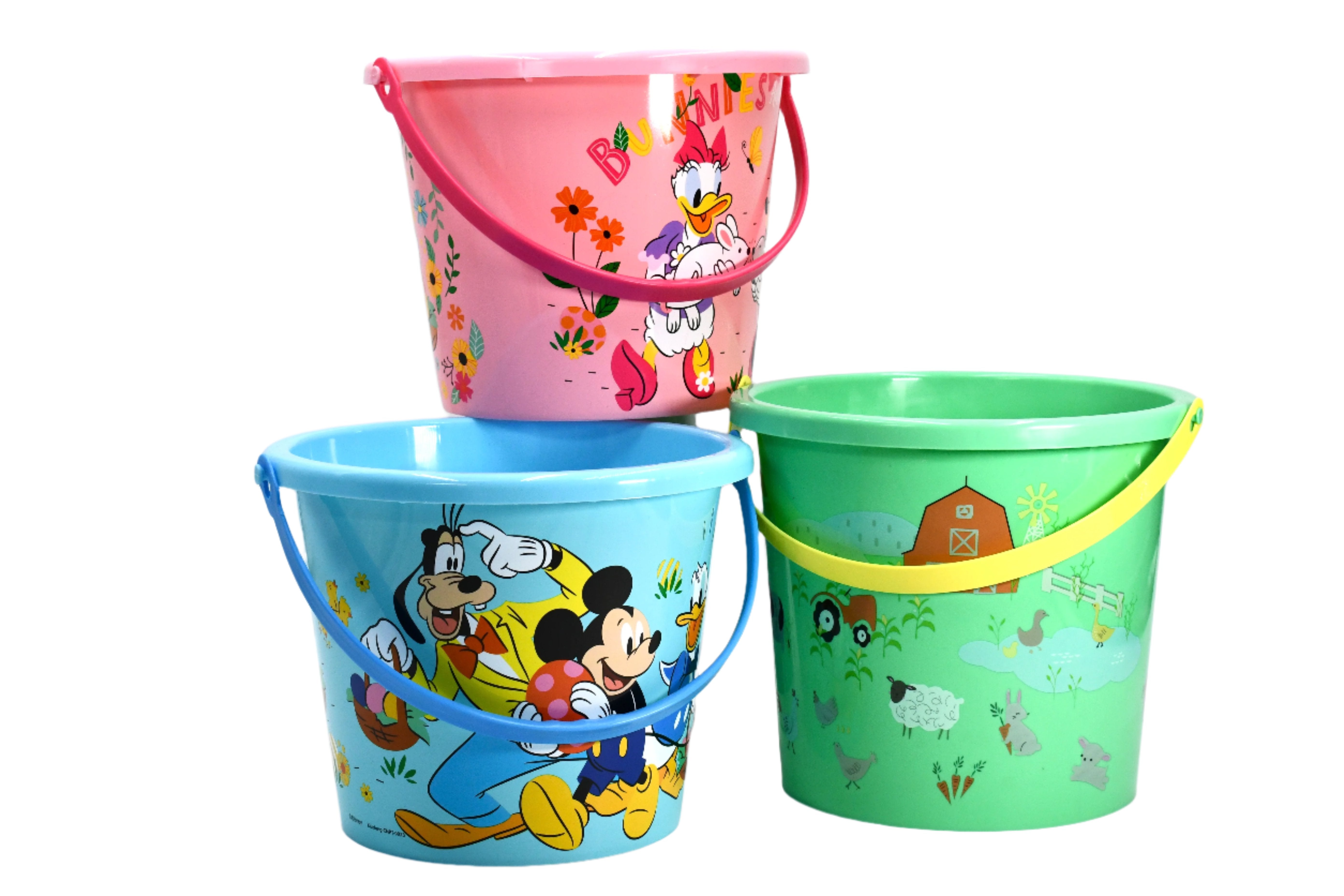 Plastic Bucket with Handle, Assorted Colors & Characters