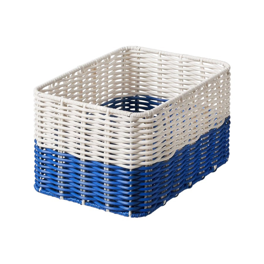 Handwoven Basket, White & Blue - IKEA Djurtränare