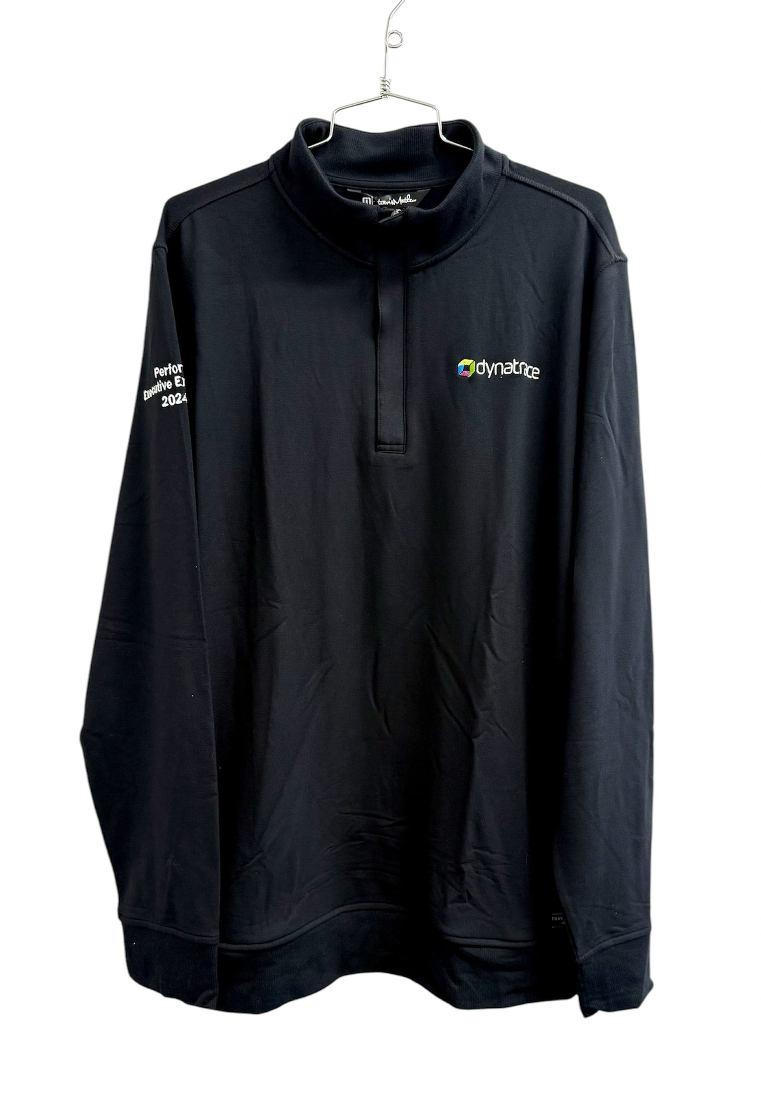 TravisMathew Black Quarter Zip with Dynatrace Branding