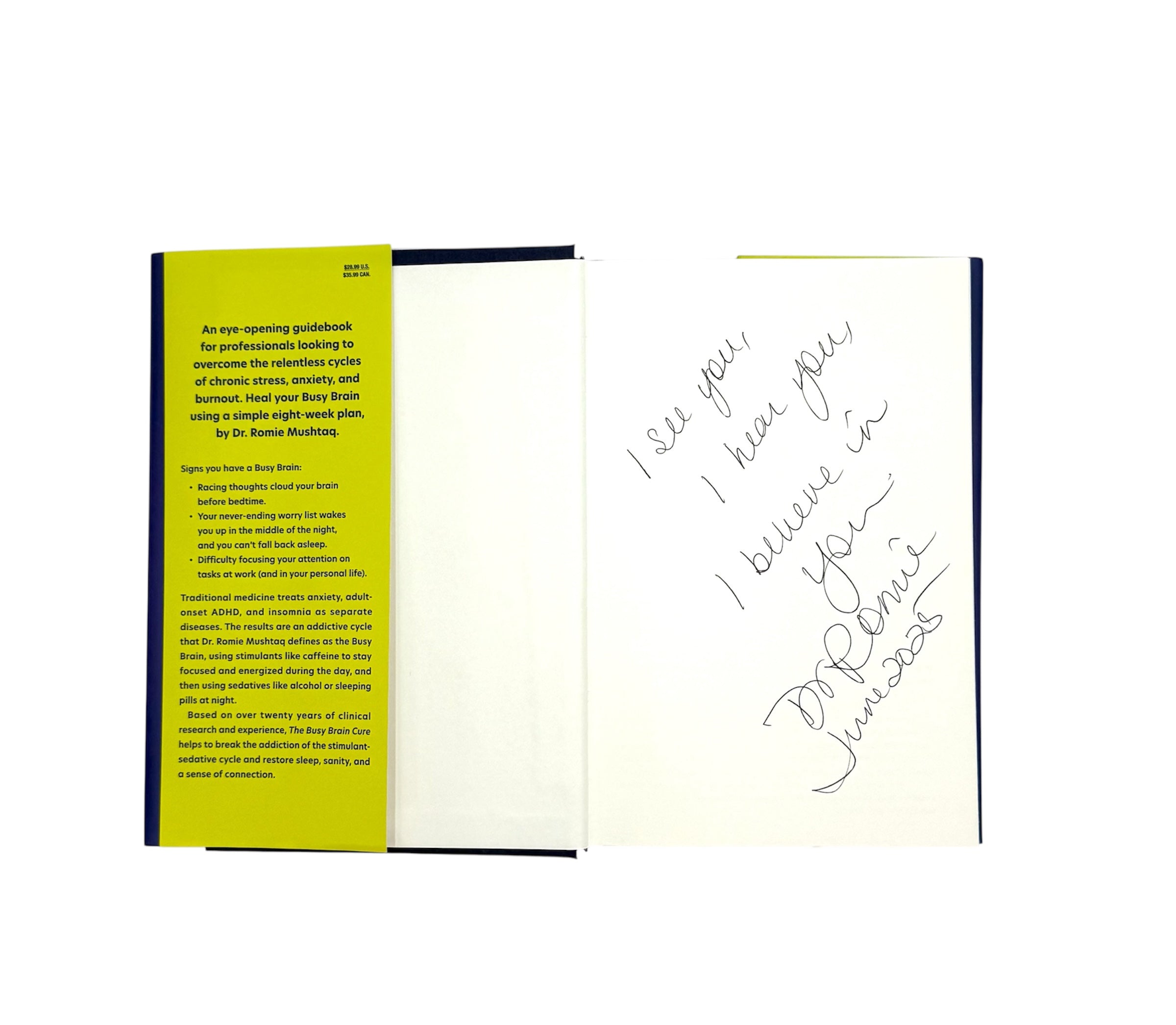 The Busy Brain Cure (Hardcover) - Signed by Author