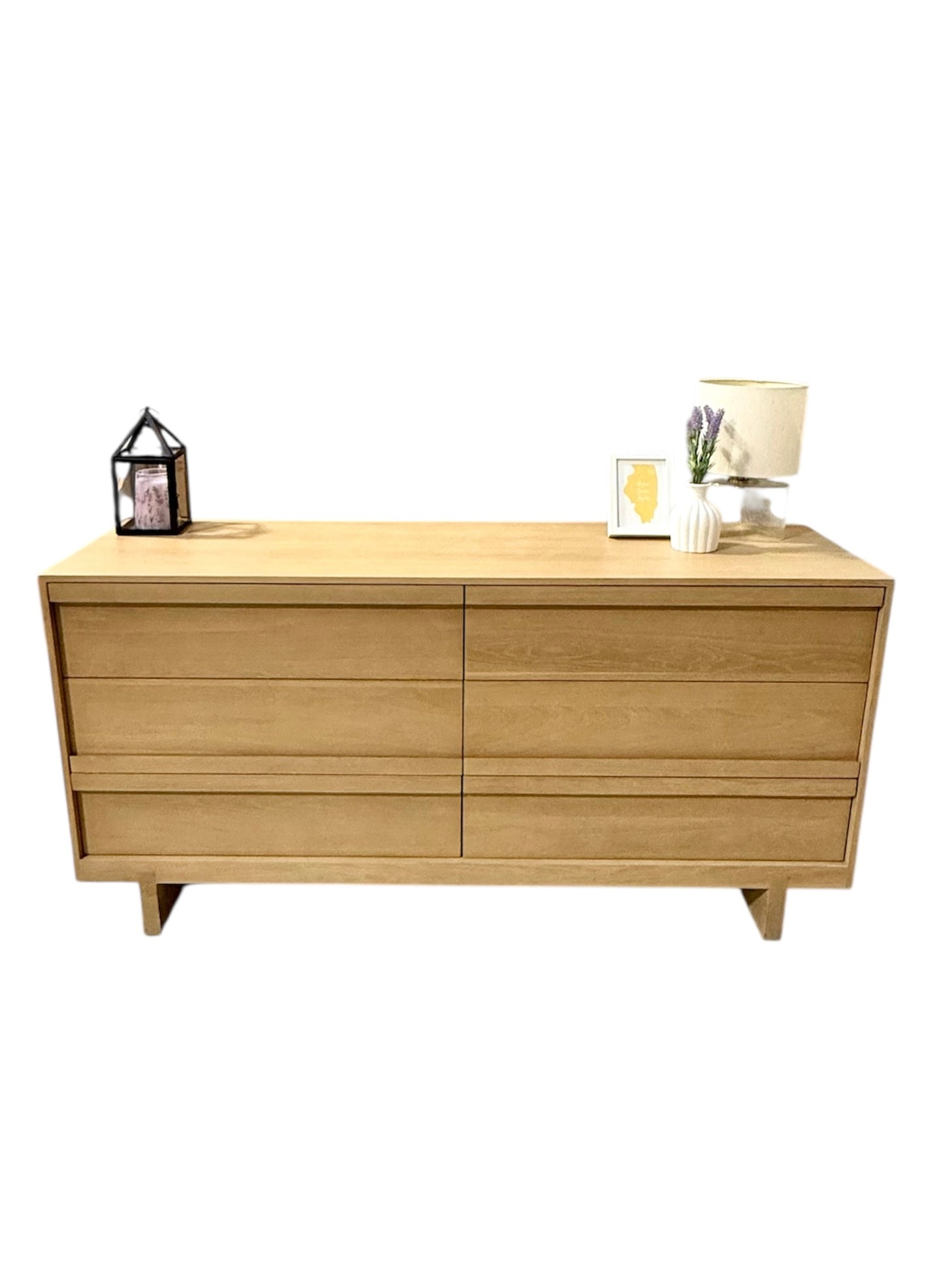 Full Size Light Oak 6 Drawer Dresser