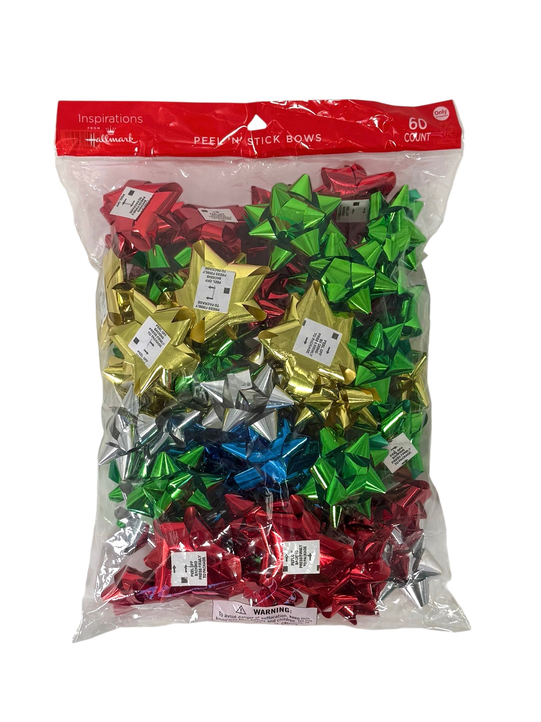 Peel 'n' Stick Bows, 60 Count Bag