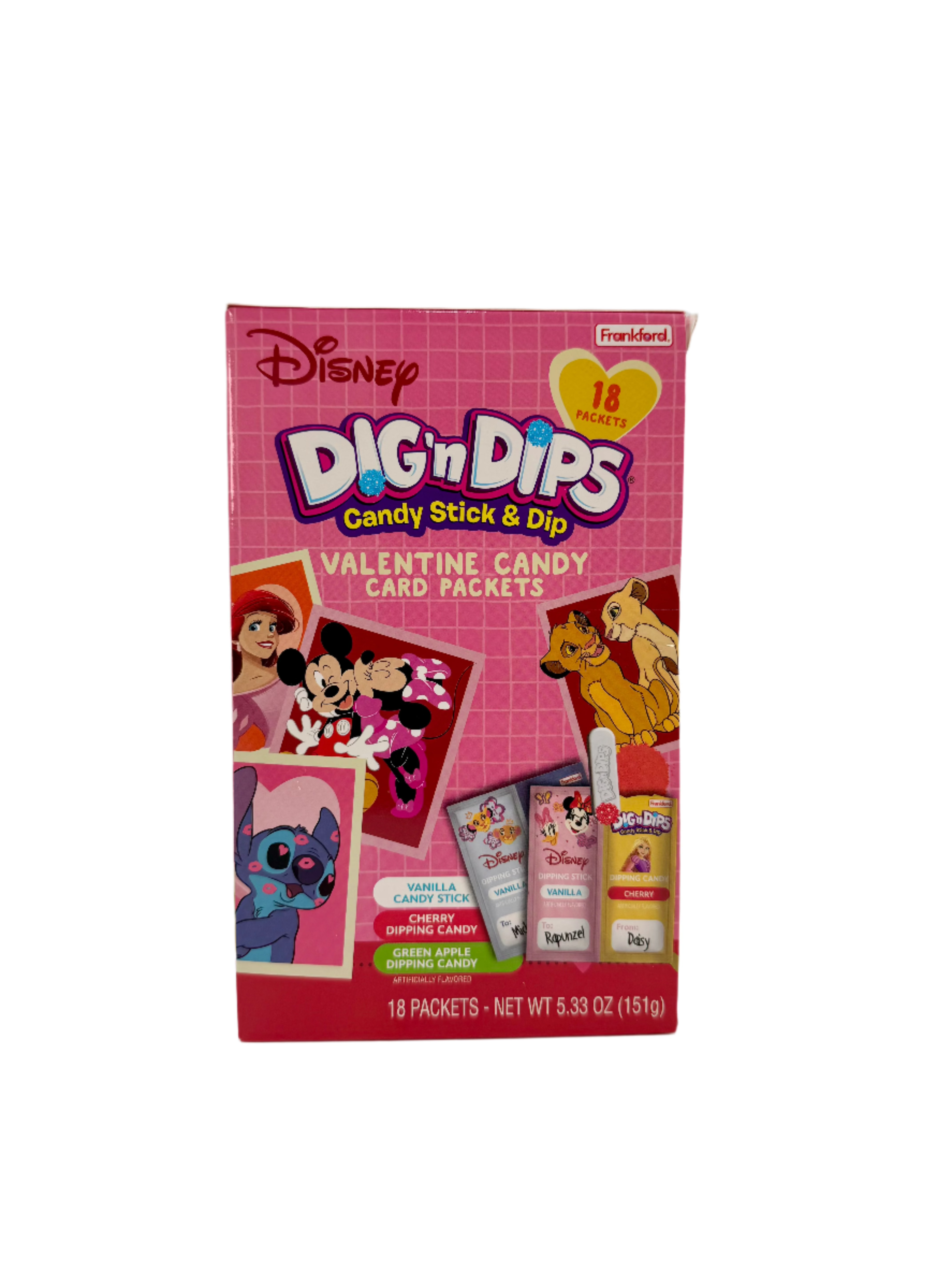 Disney Dig N' Dips Valentine Candy Card Pack