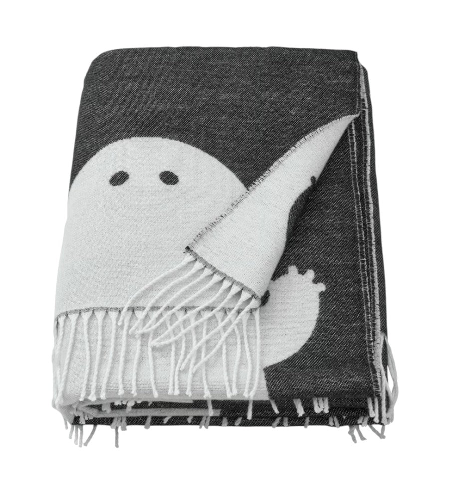 Black & White Ghost Throw Blanket - IKEA Kustfyr