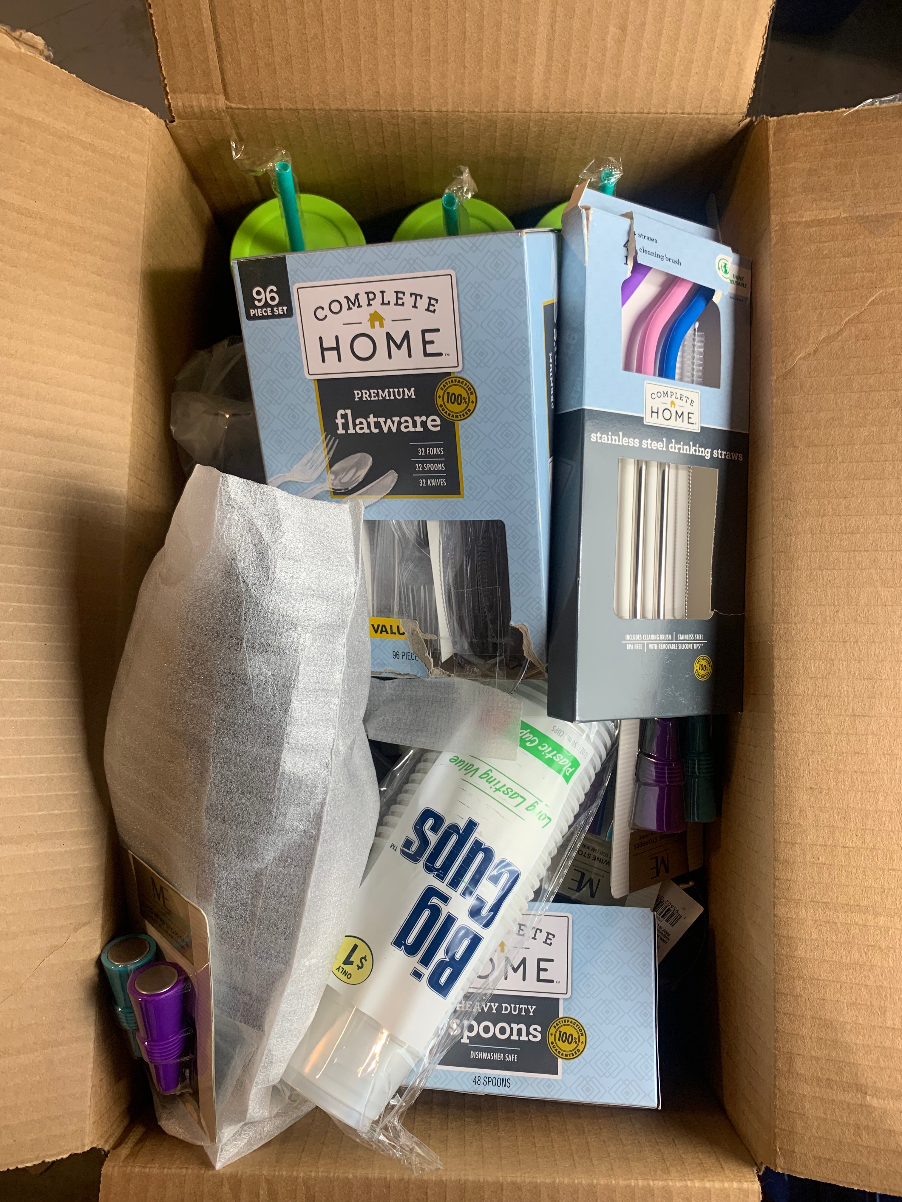 Kitchen Supplies, Water Bottles, Cutlery and Tabletop Items - Assorted Box