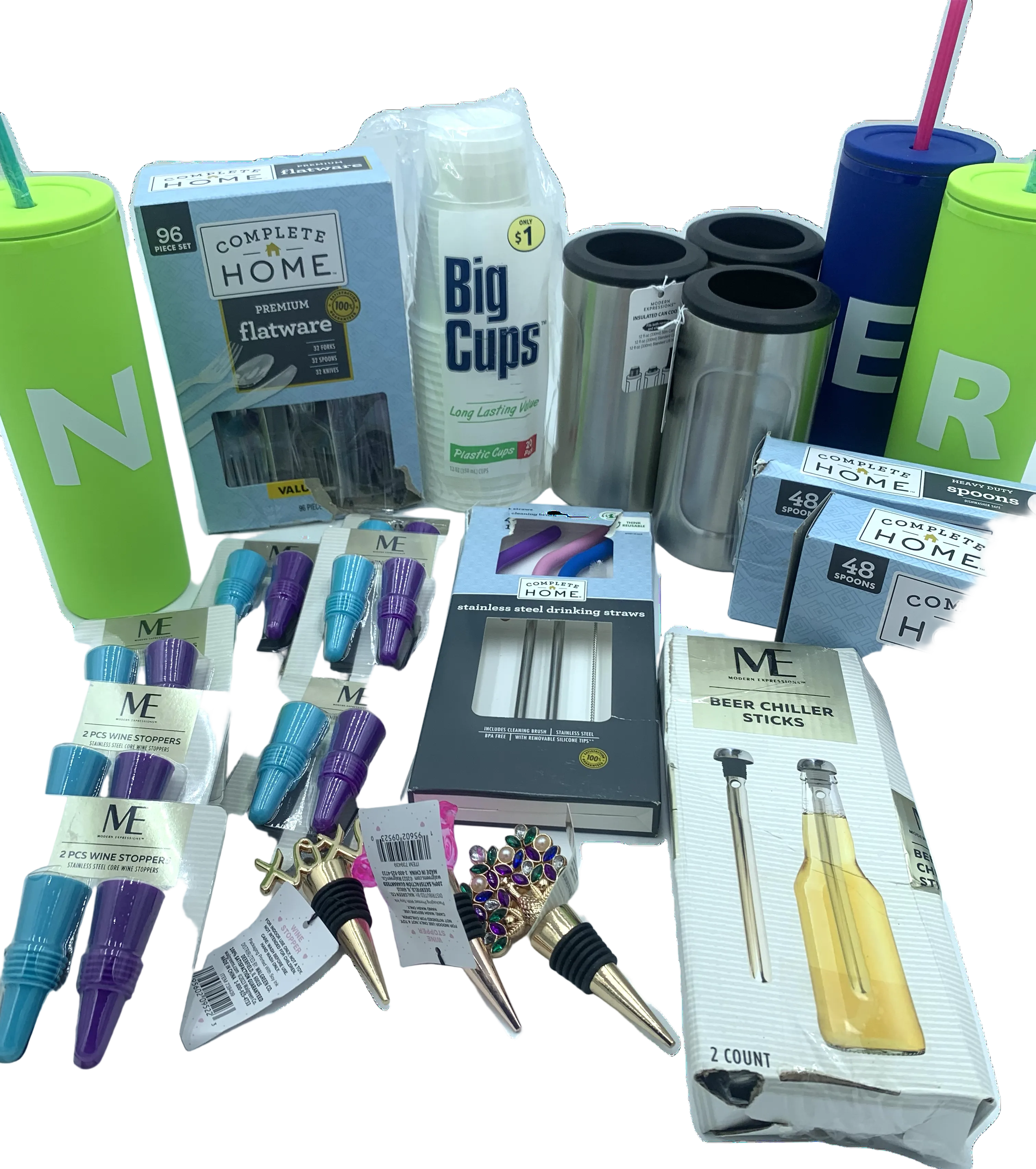 Kitchen Supplies, Water Bottles, Cutlery and Tabletop Items - Assorted Box