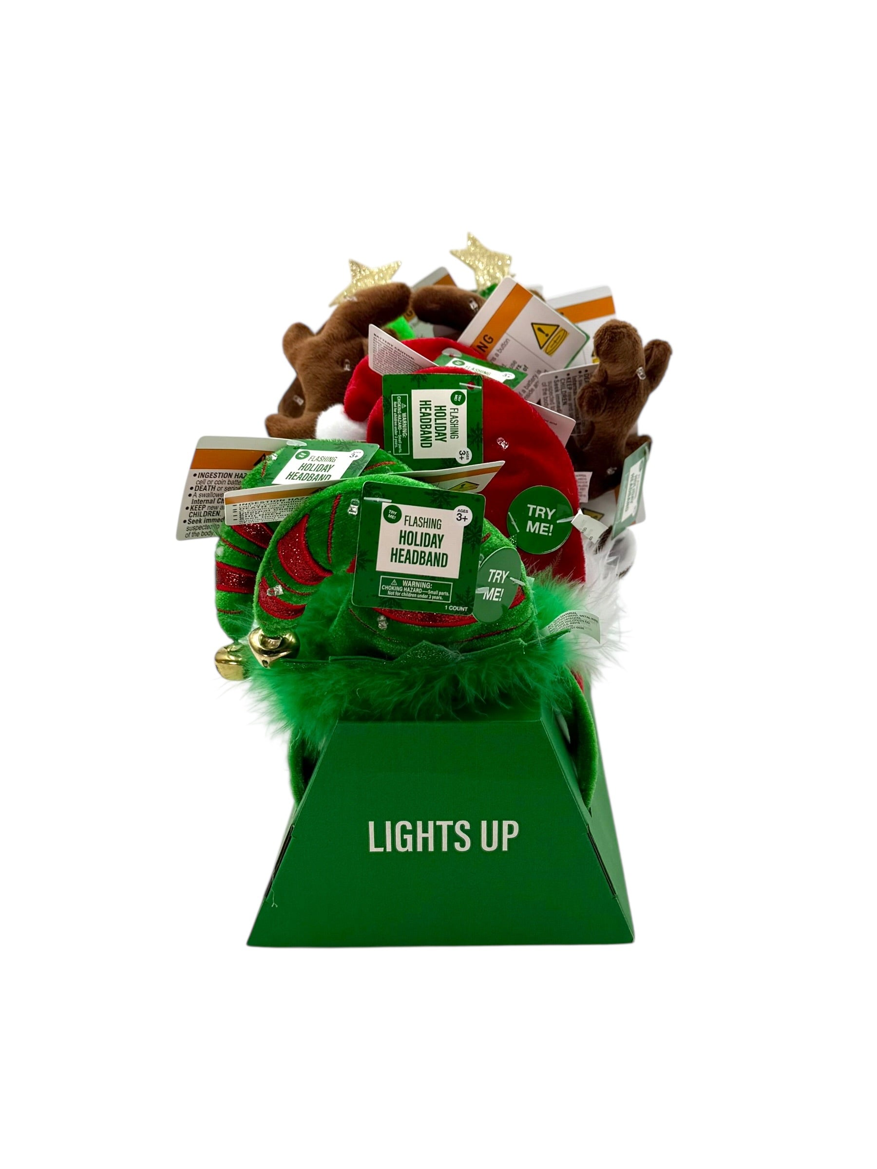 Christmas Flashing Holiday Headbands - Case of 8 Headbands