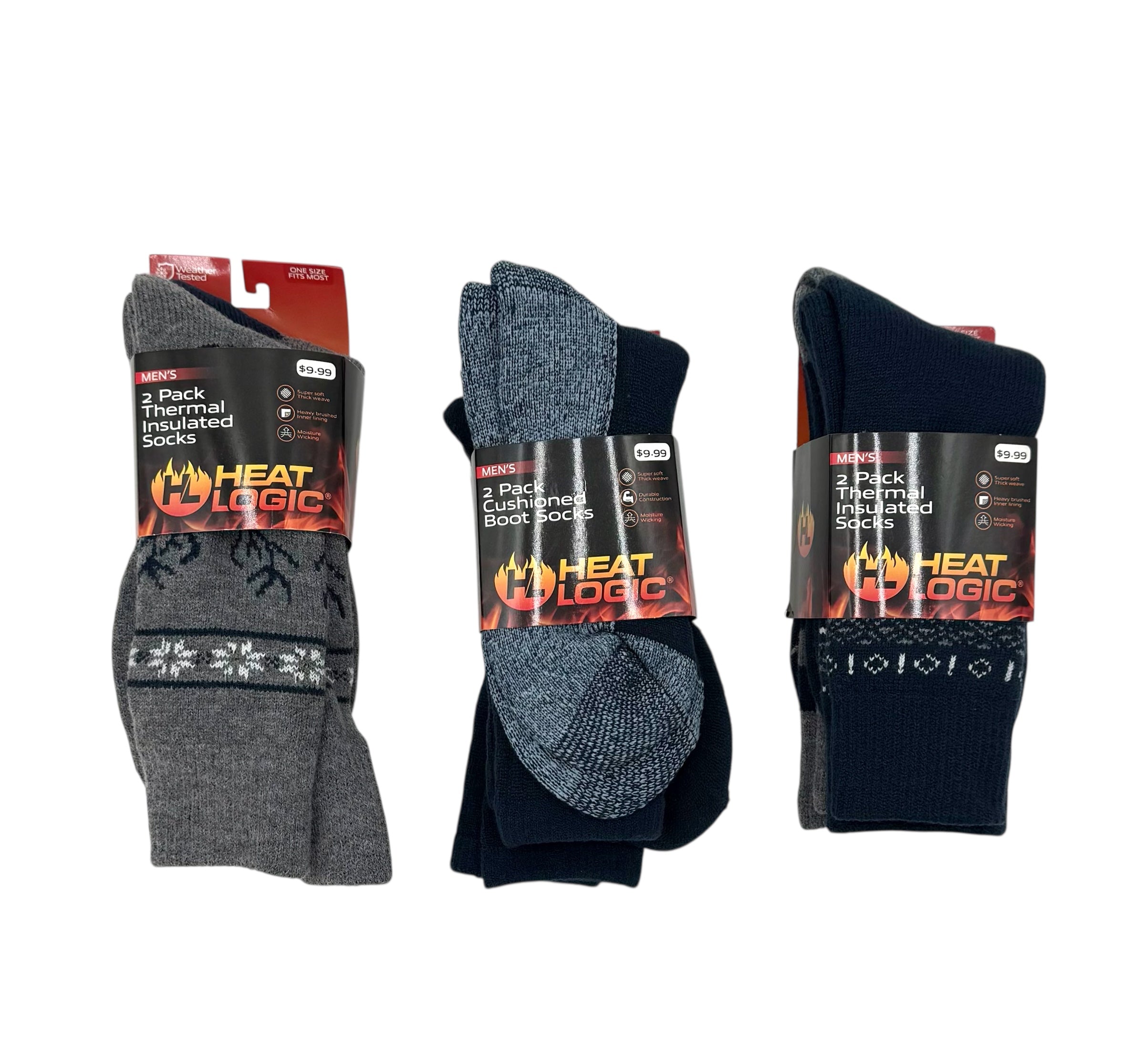 Men's Heat Logic Socks, 2-Pack