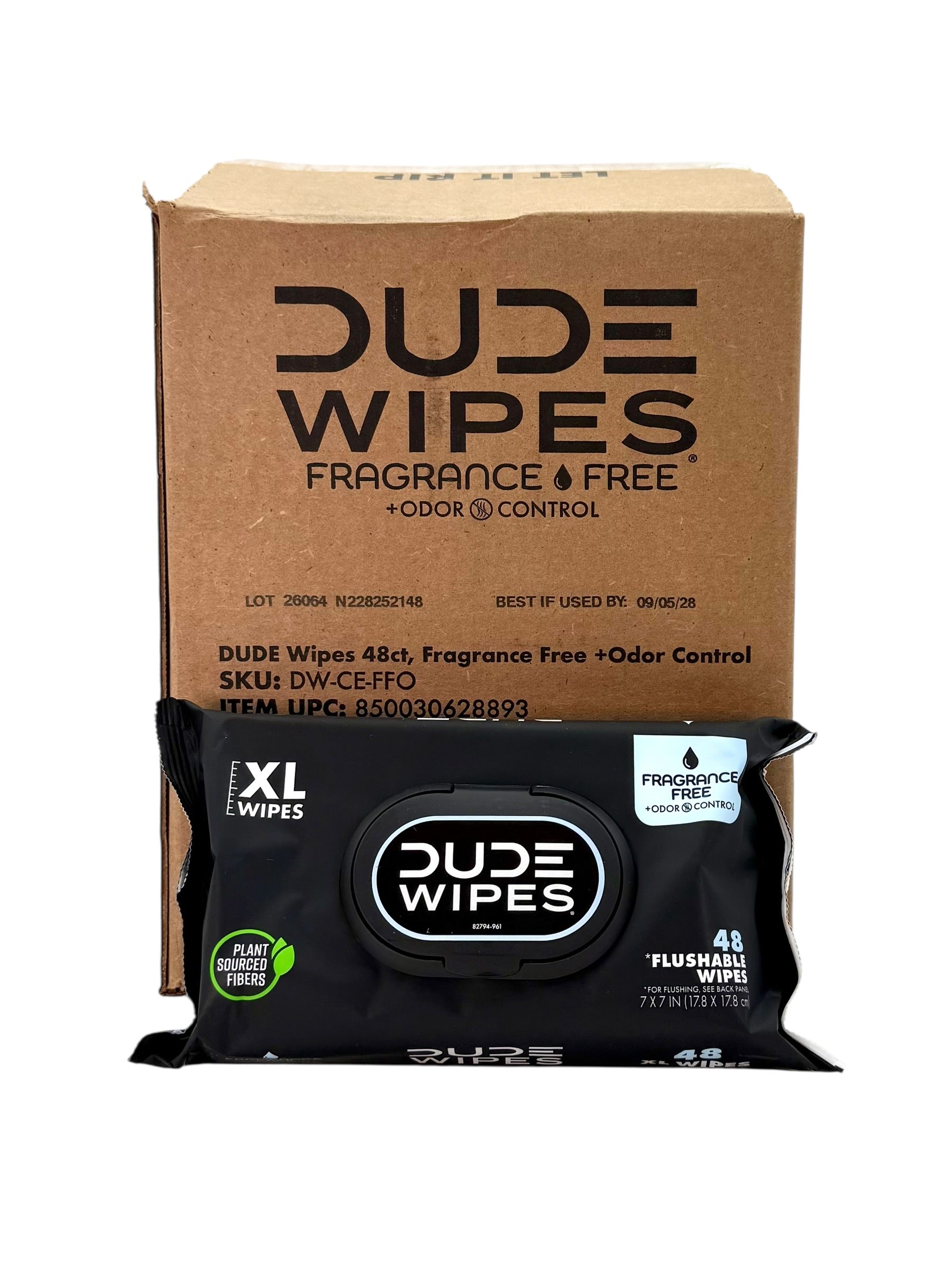 Dude Wipes XL Unscented Flushable Wipes, 48 Ct. Pack