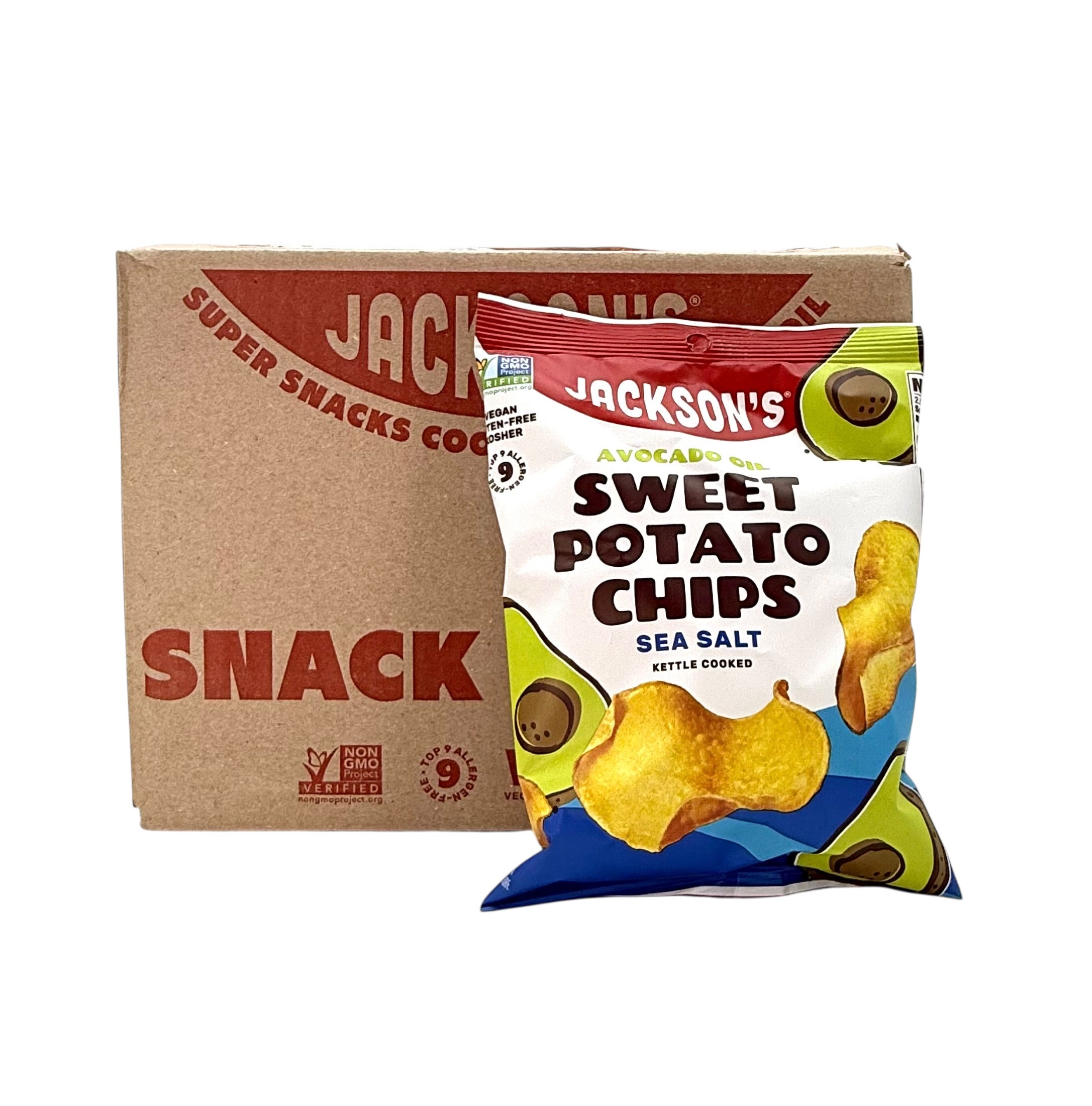 Jackson's Sweet Potato Chips, Avocado Oil Sea Salt - 2.5 oz. Bag, Case of 8 Bags