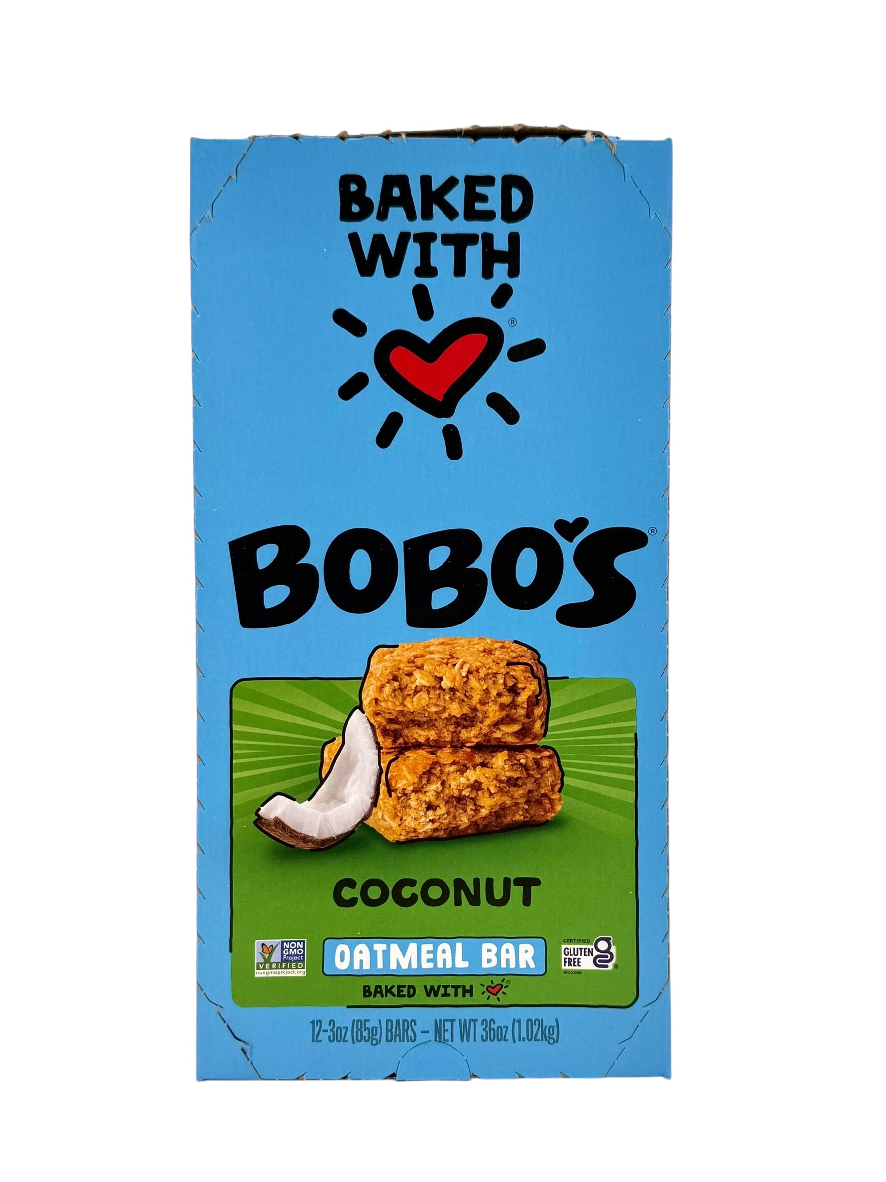 Bobo's Oatmeal Bars, Coconut -3 oz. Bars, Case of 48 Bars