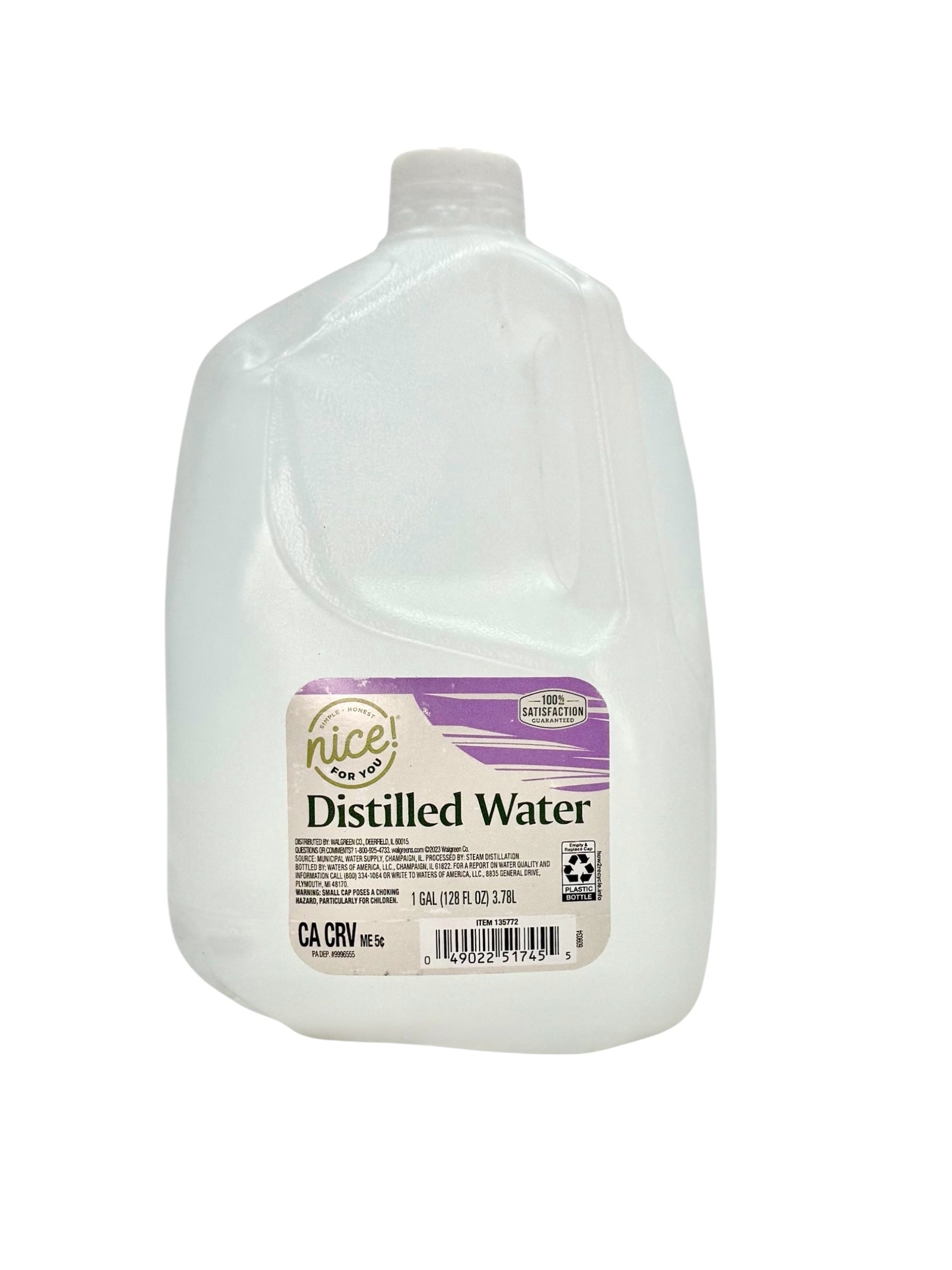 Distilled Water, One Gallon Jug - Assorted Brands