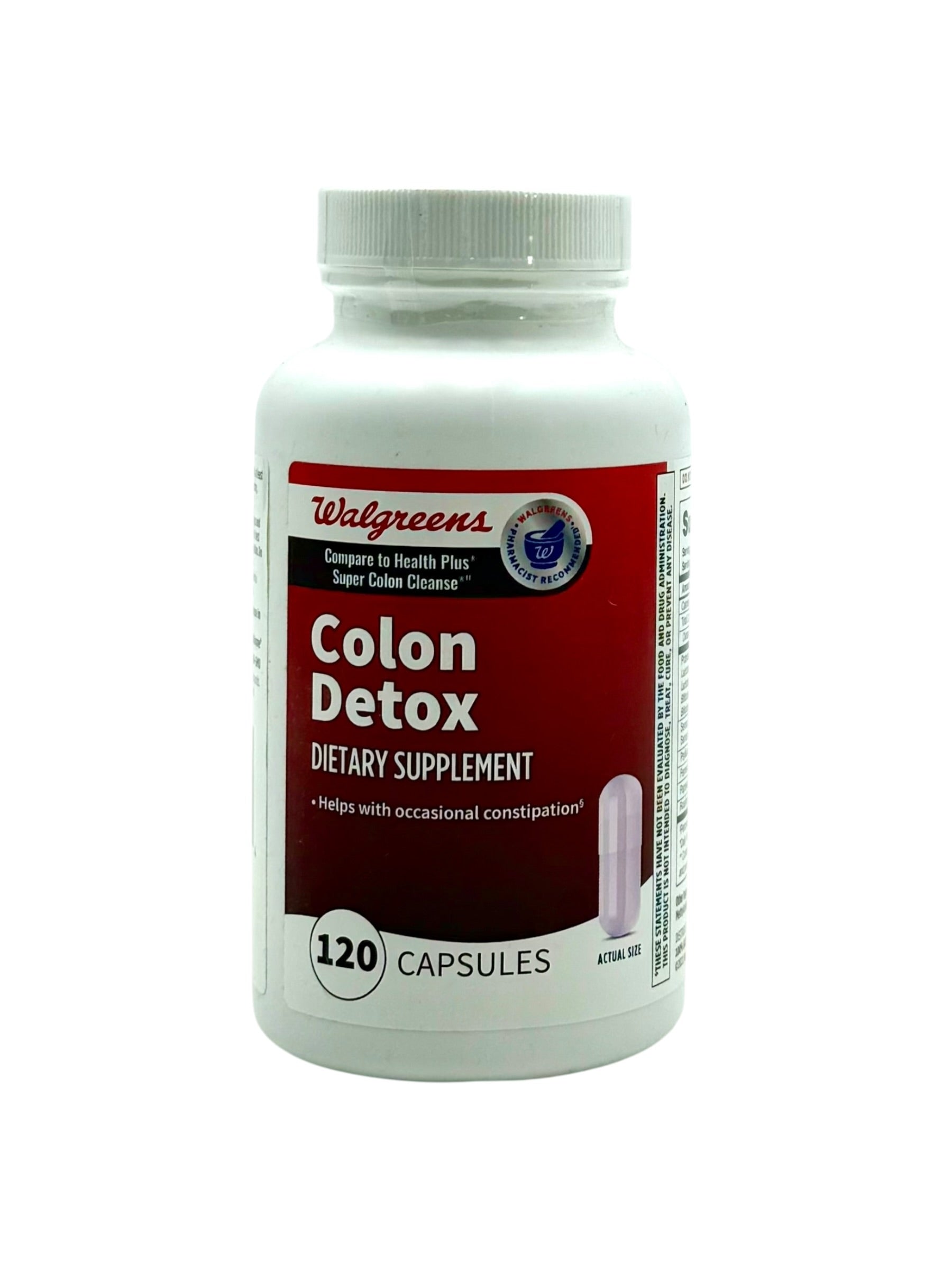 Colon Detox Dietary Supplement - Bottle of 120 Capsules