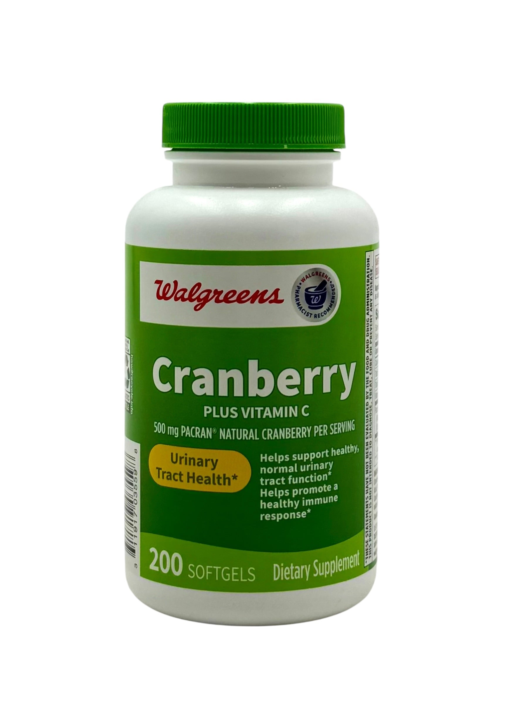 Cranberry Plus Vitamin C Dietary Supplement - Bottle of 200 Softgels