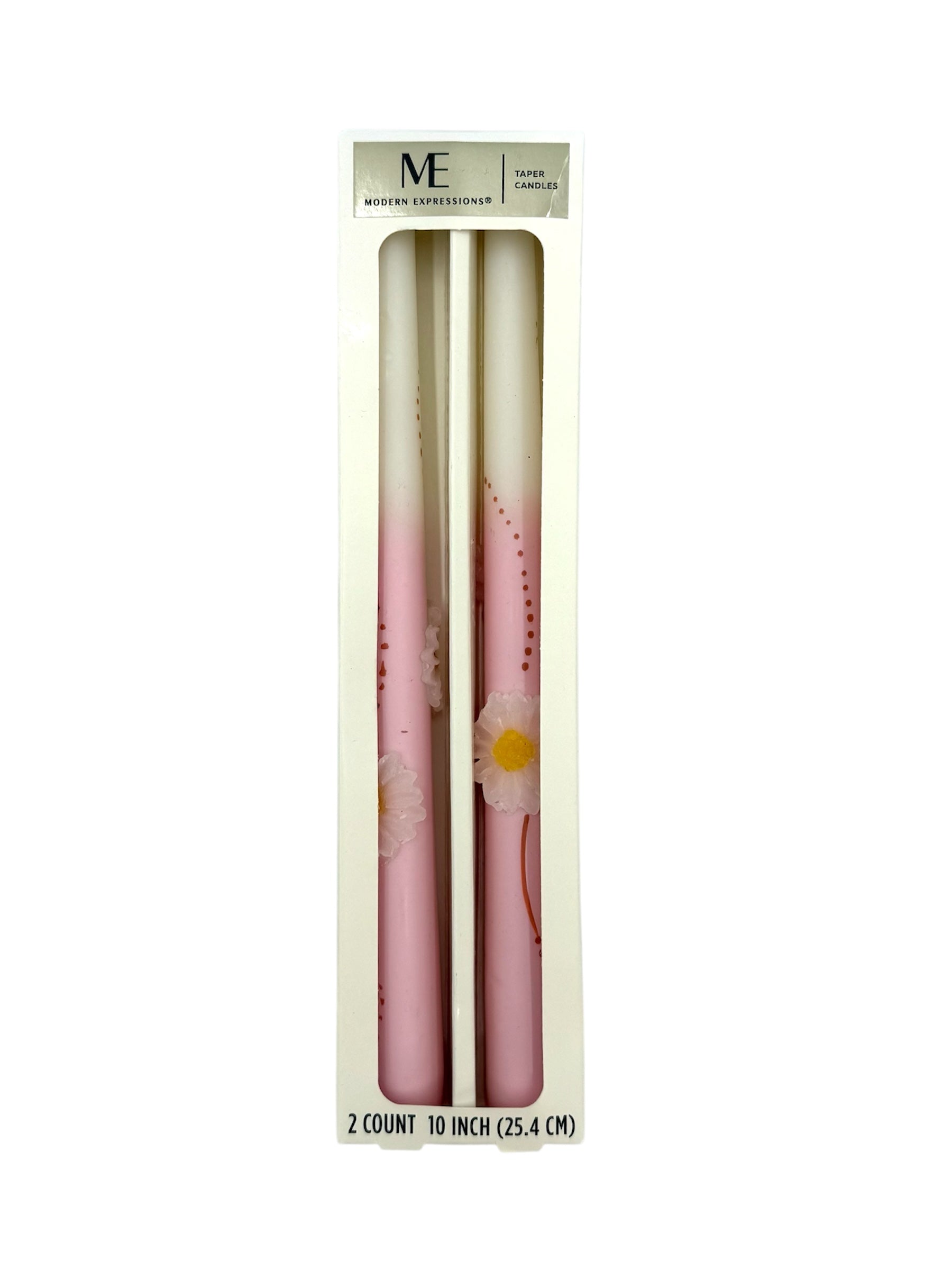 Floral Taper Candles - Set of 2