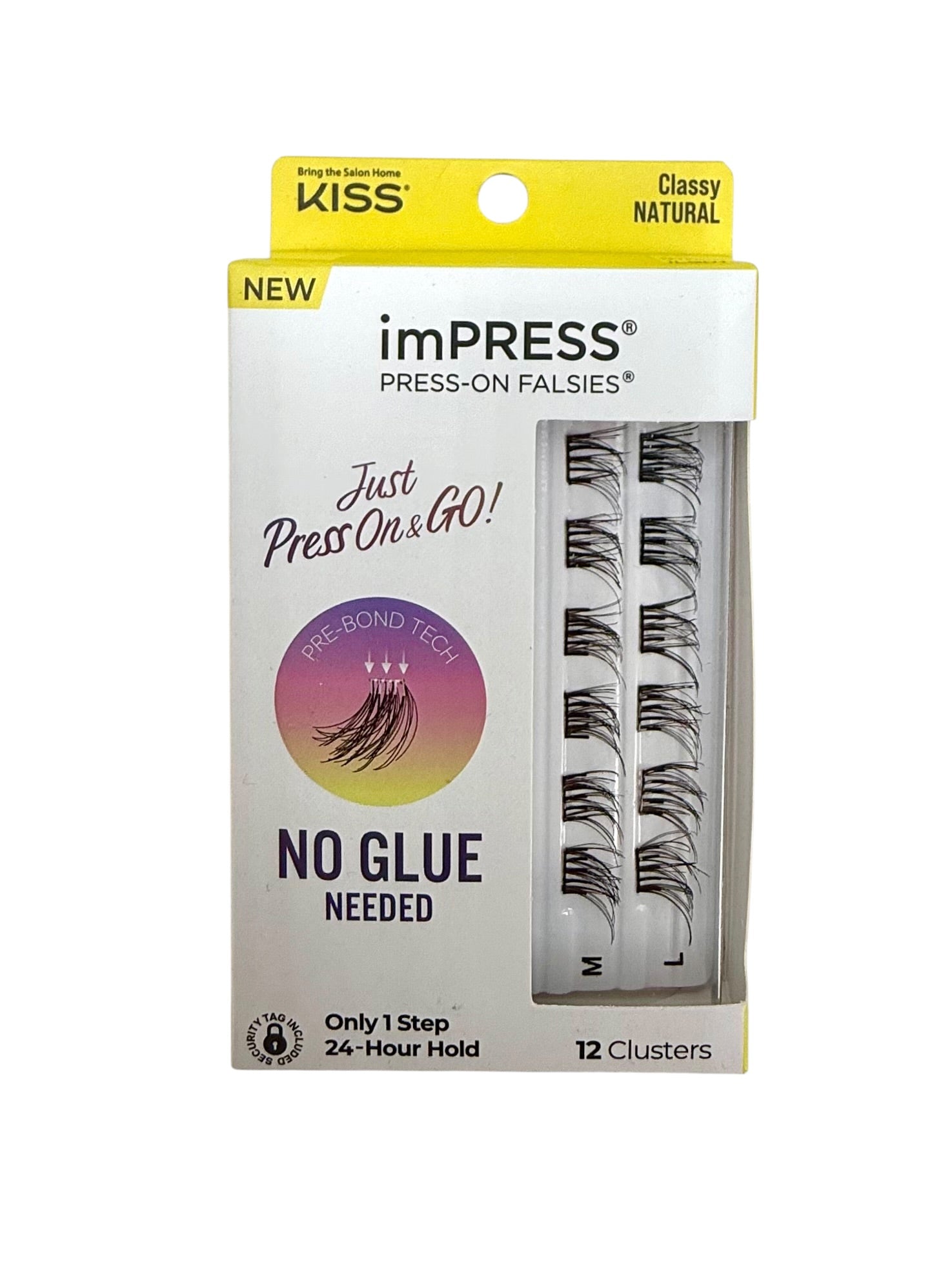 Press-On False Eyelashes - Pack of 12 Clusters