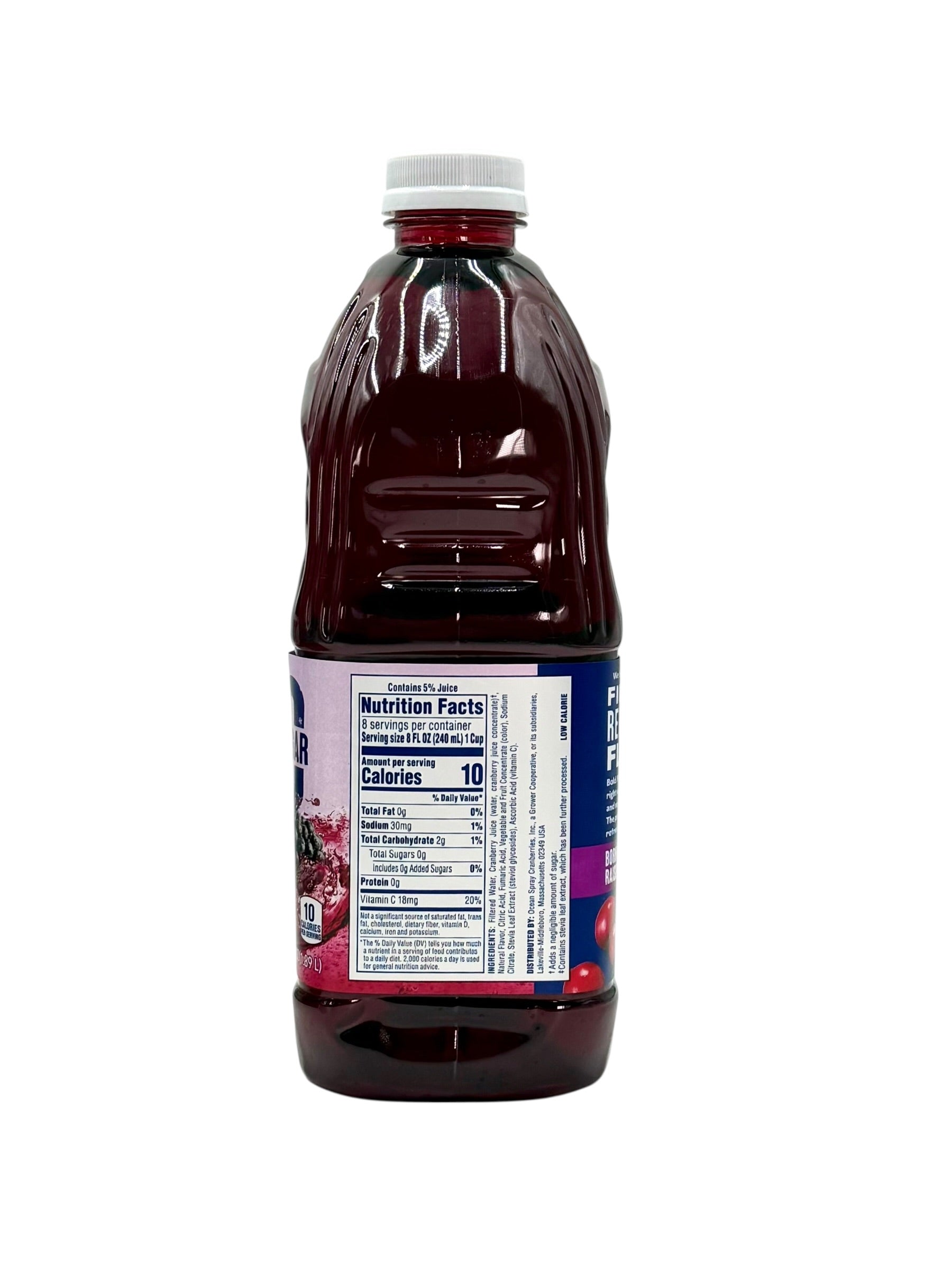 Ocean Spray Zero Sugar Mixed Berry Flavored Cranberry Juice Drink - 64 oz. Bottle, Case of 8 Bottles