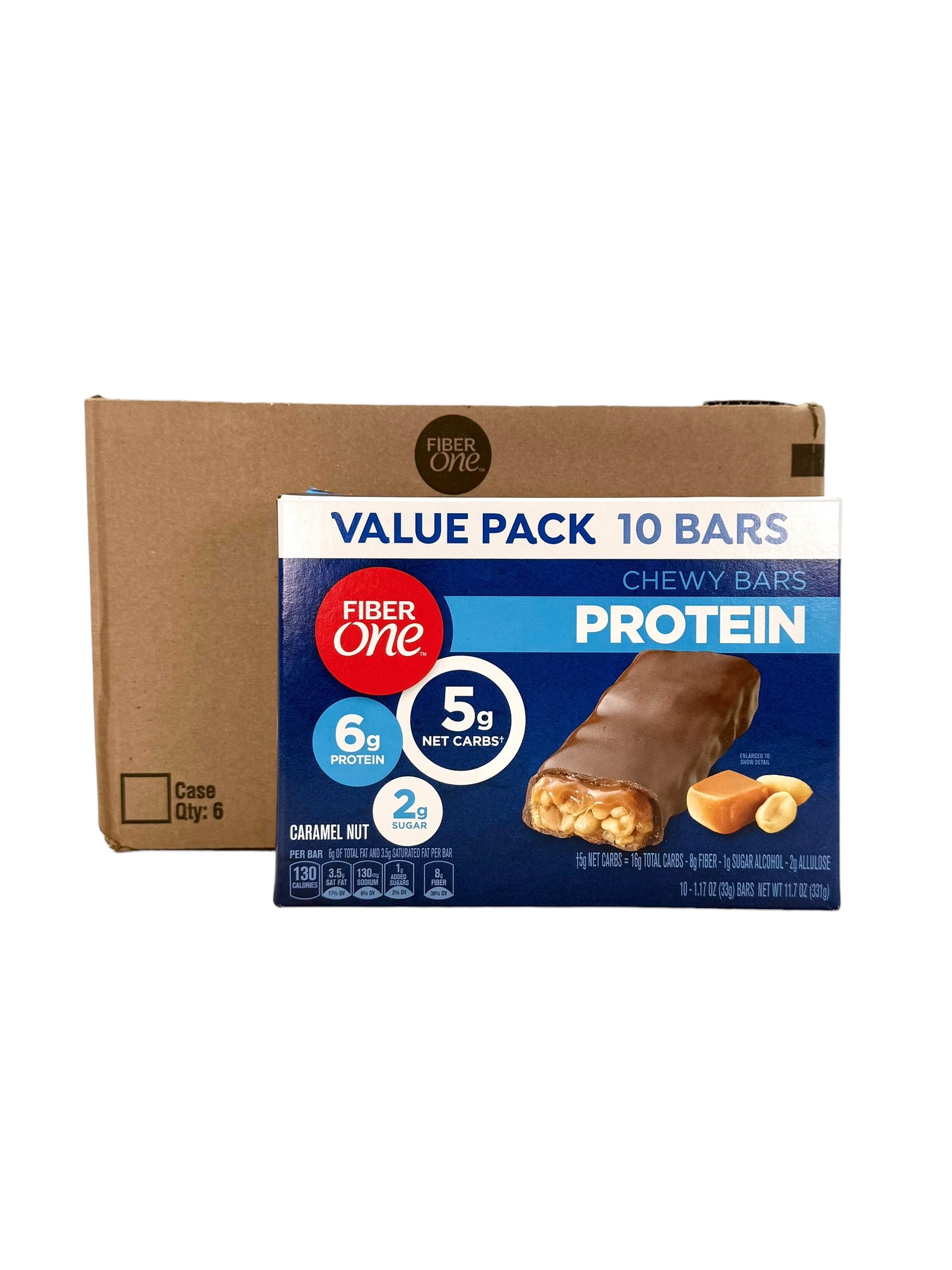 Fiber One Chewy Protein Bars, Caramel Nut - Case of 60 Bars