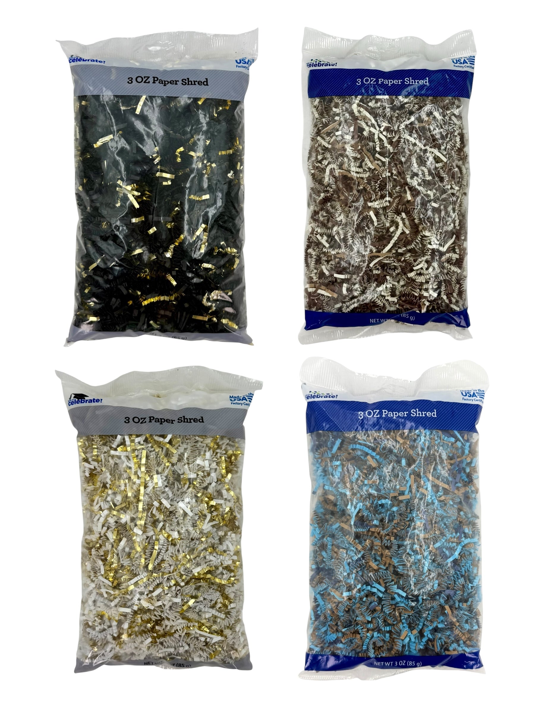 Crinkle Paper - Shredded Filler for Gift Boxes / Packing, 3 oz. Bag