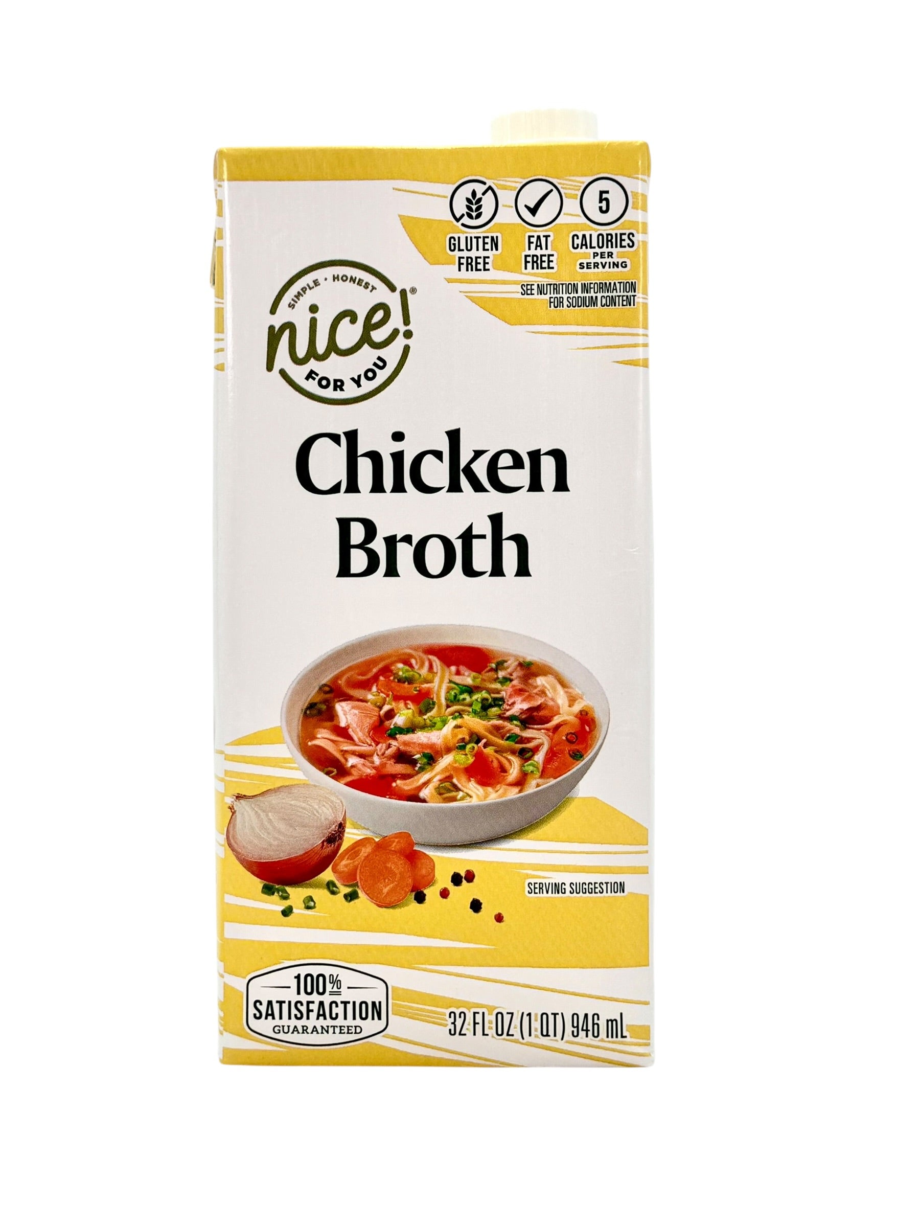 Chicken Broth, 32 oz. Carton - Nice! Brand