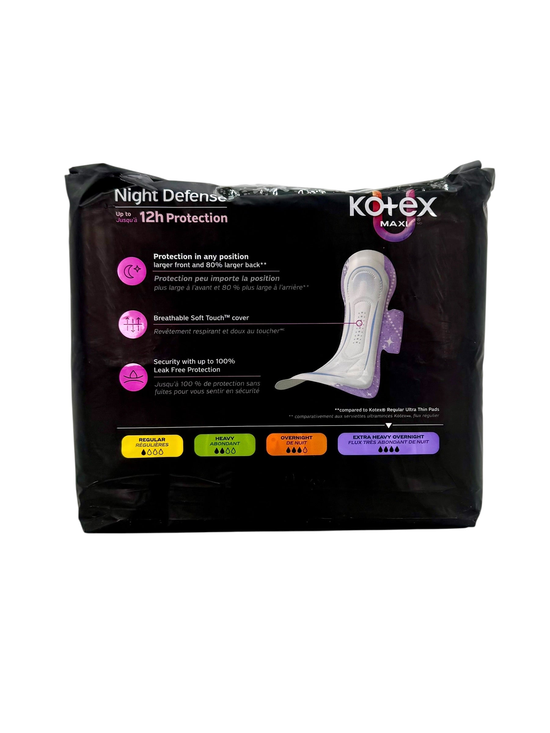 Kotex Overnight Maxi Pads, Pack of 28