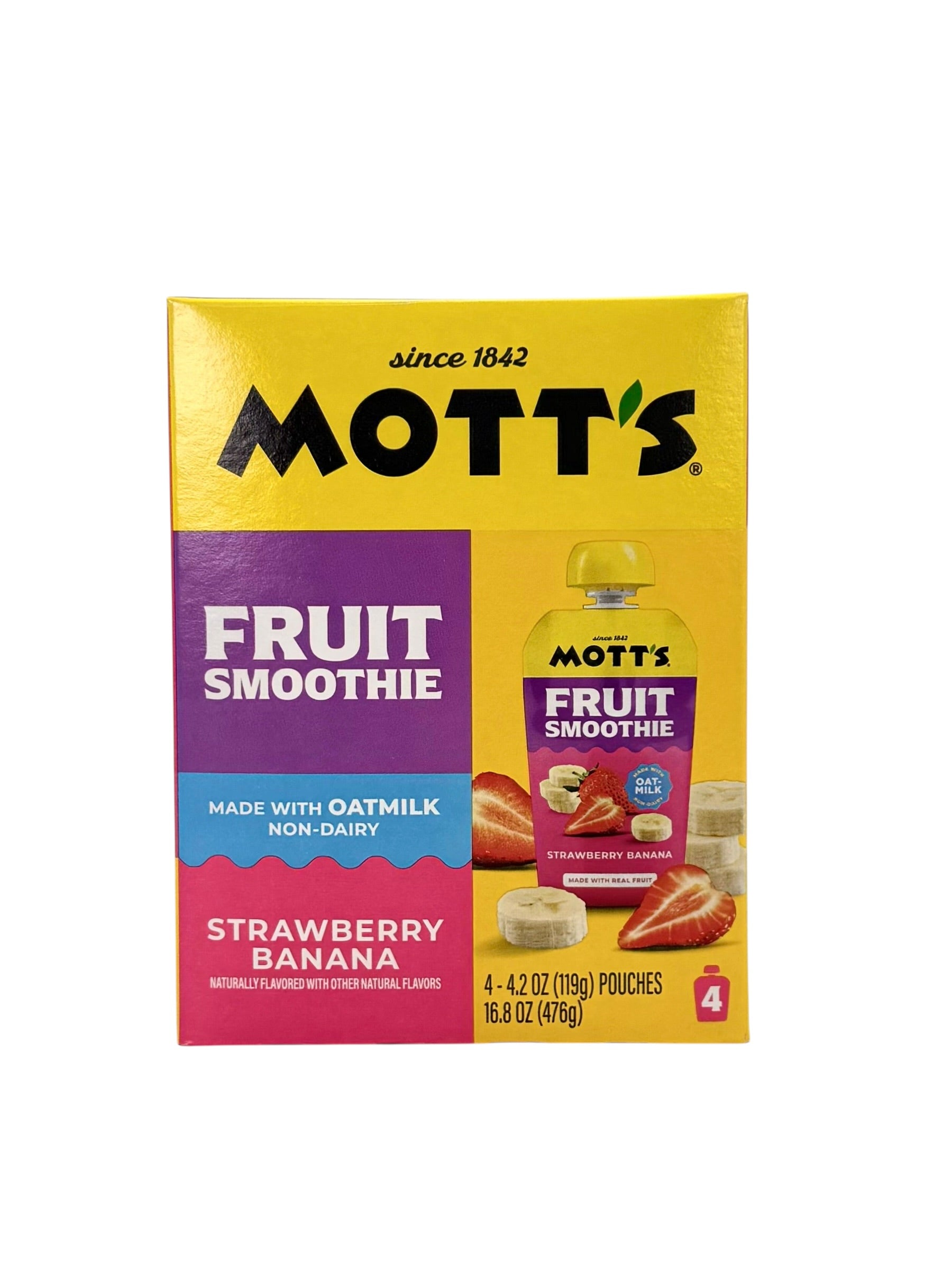 Mott's Strawberry Banana Fruit Smoothie, Case of 24 Pouches