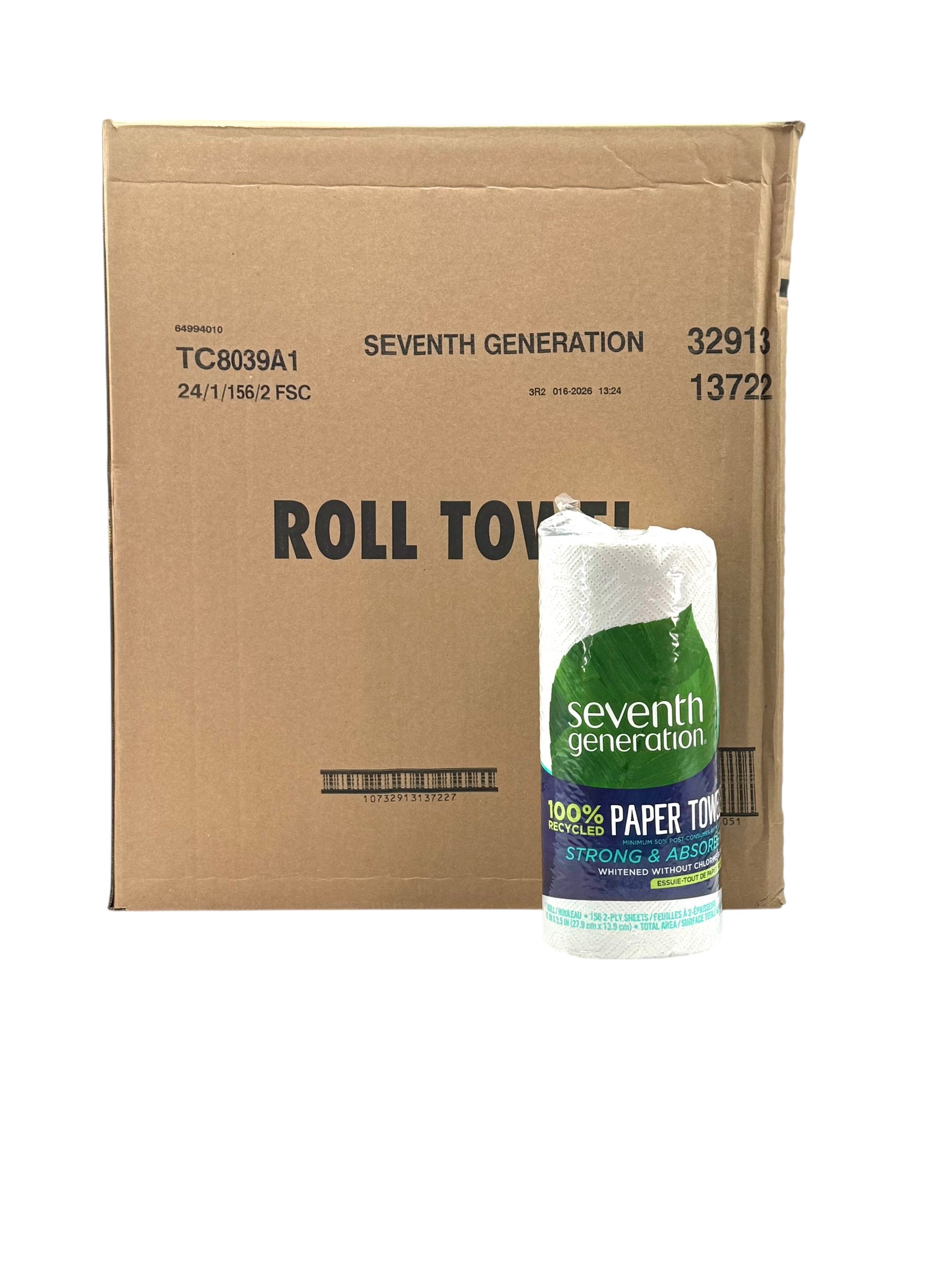 Paper Towels, Seventh Generation - Case of 24 Rolls
