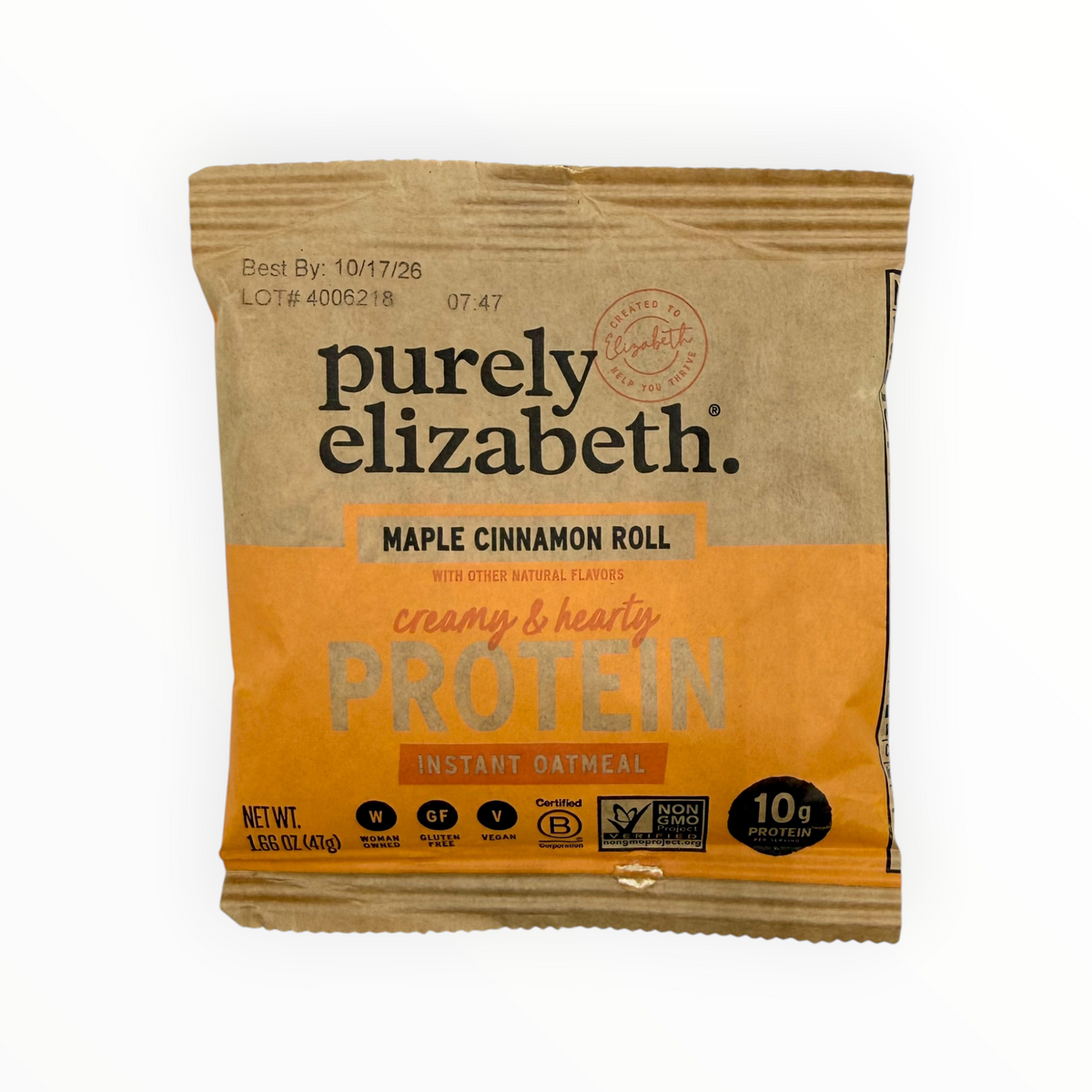 Maple Cinnamon Roll Instant Protein Oatmeal, Purely Elizabeth