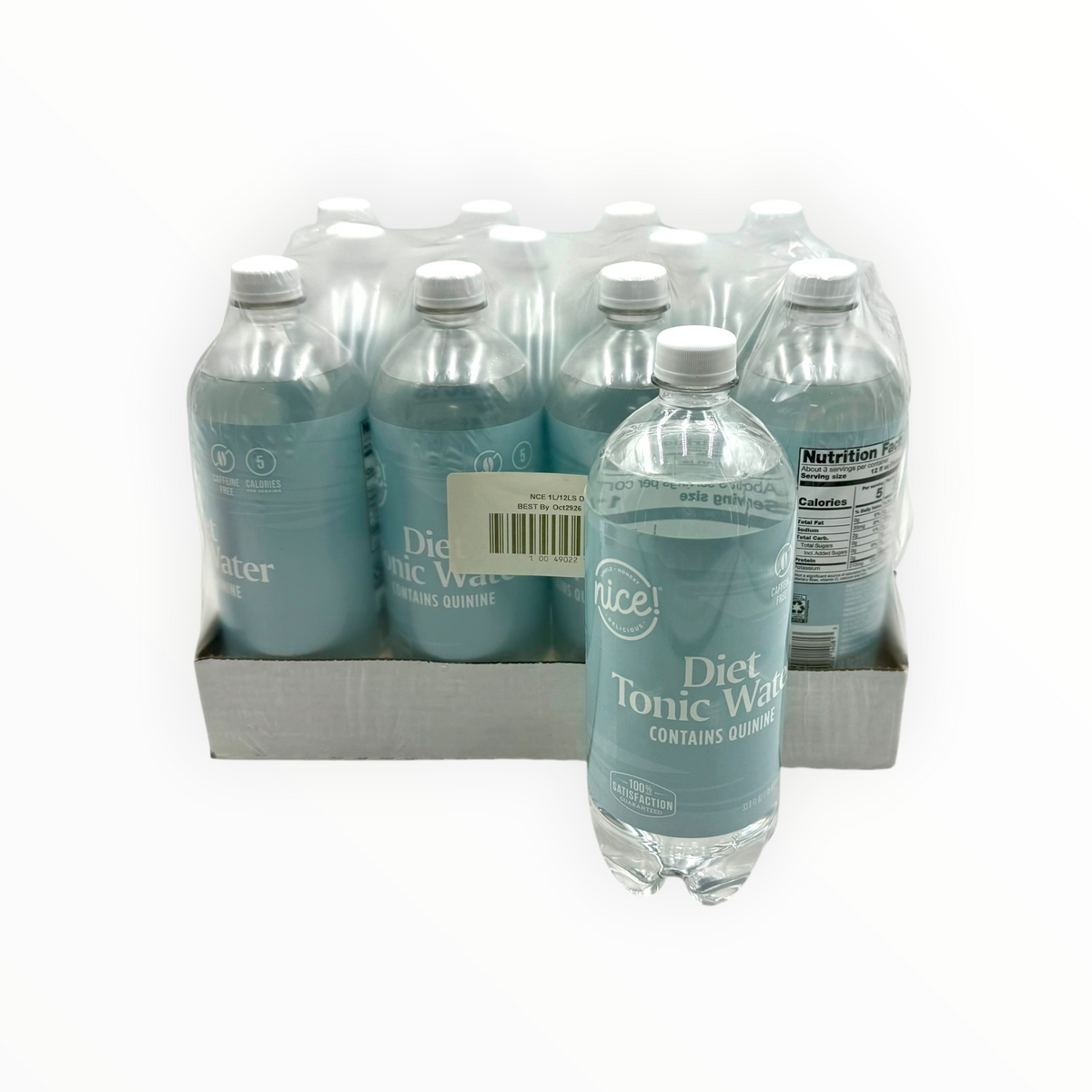 Nice! Diet Tonic Water - 33.8 fl. oz. Bottle, Case of 12 Bottles