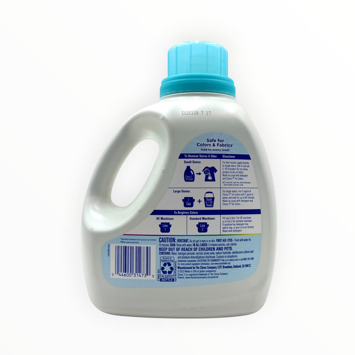 Clorox 2 for Colors - Free & Clear Stain Remover and Color Brightener - 88oz Bottle, Case of 4 Bottles