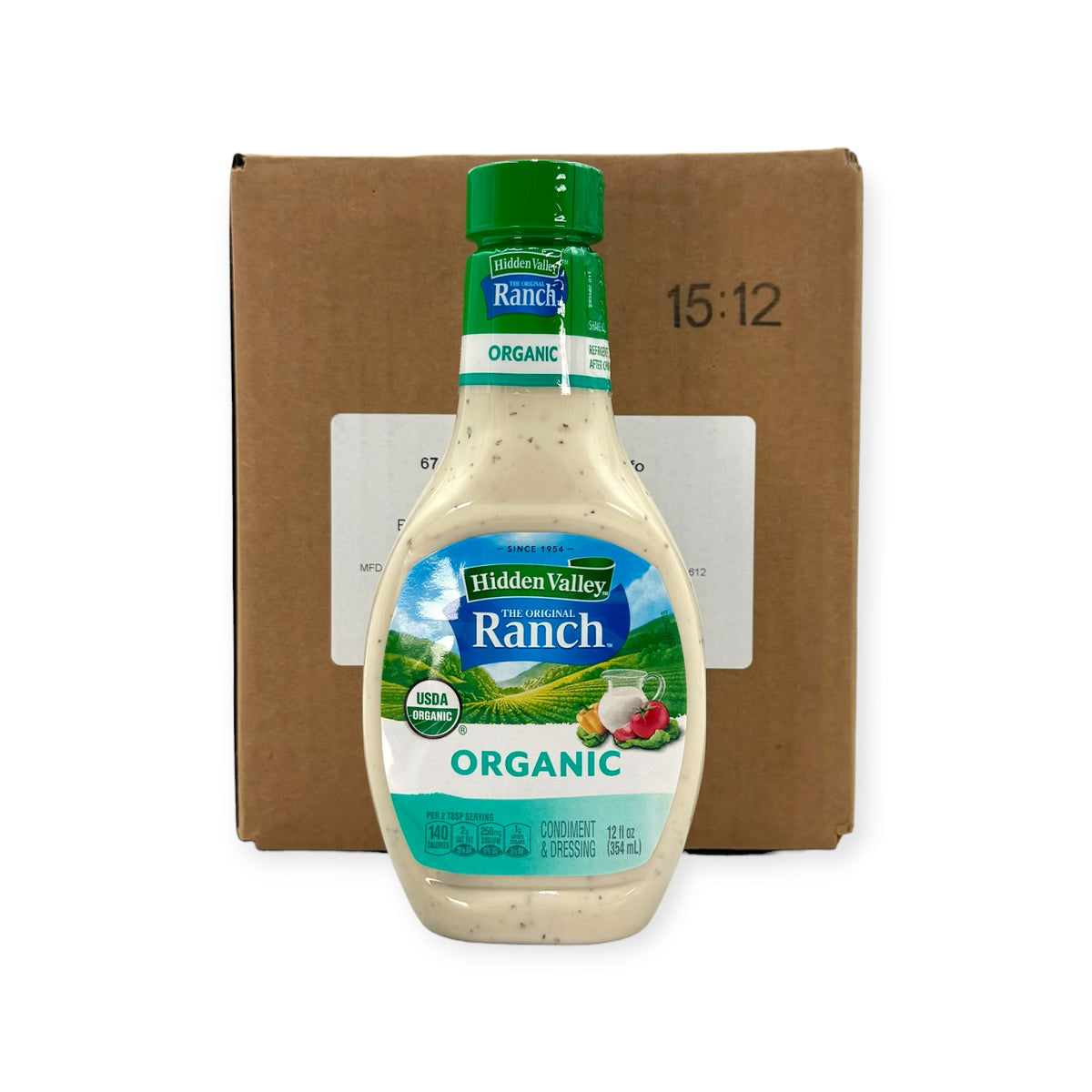 Hidden Valley Organic Ranch Condiment & Dressing - 12 oz. Bottle, Case of 6 Bottles