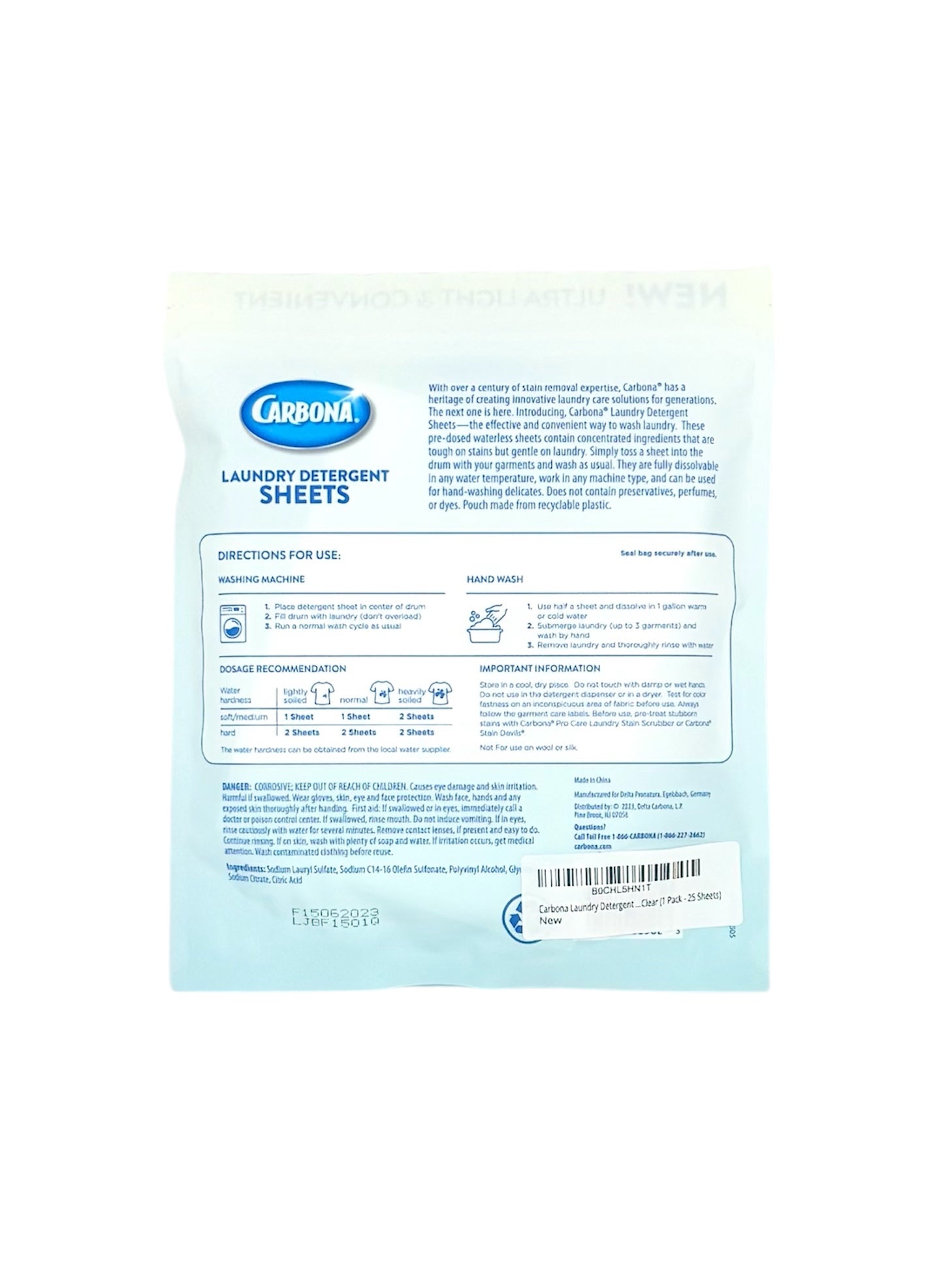 Carbona Laundry Detergent Sheets
