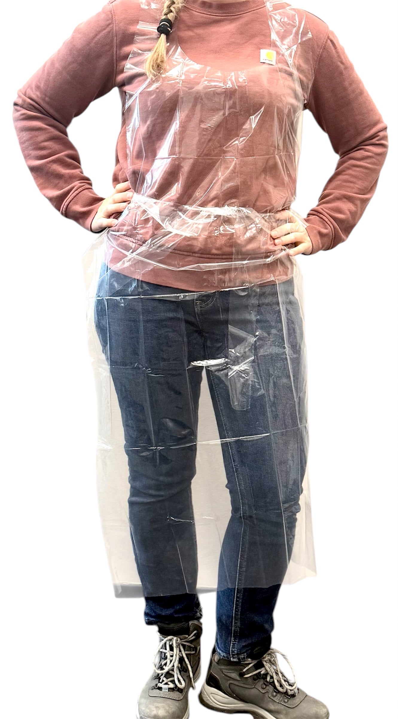 Disposable Aprons. Case of 500 clear aprons.