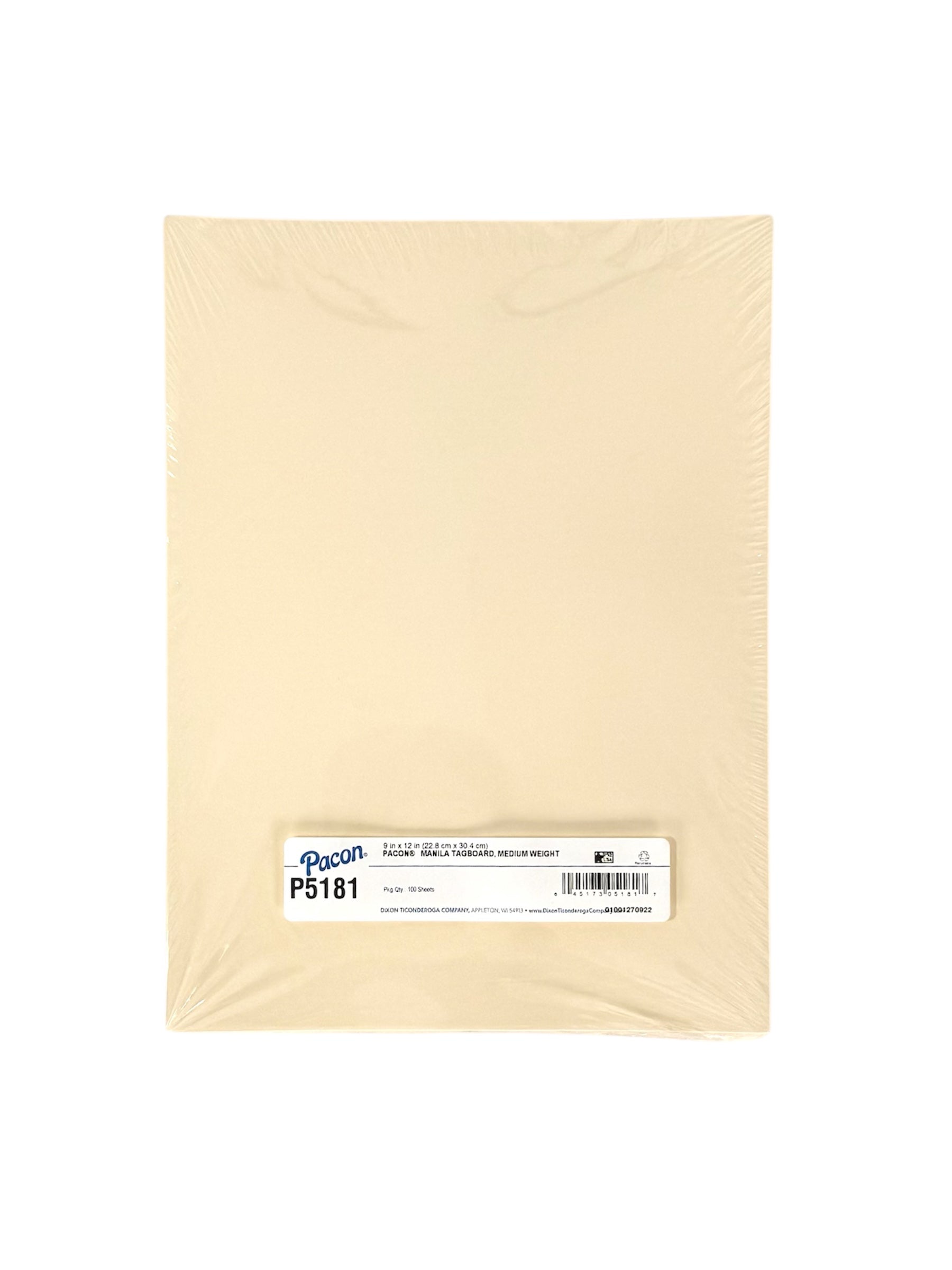 Manila Tagboard, Medium Weight, 9 x 12 in. Sheets, Pack of 100 Sheets