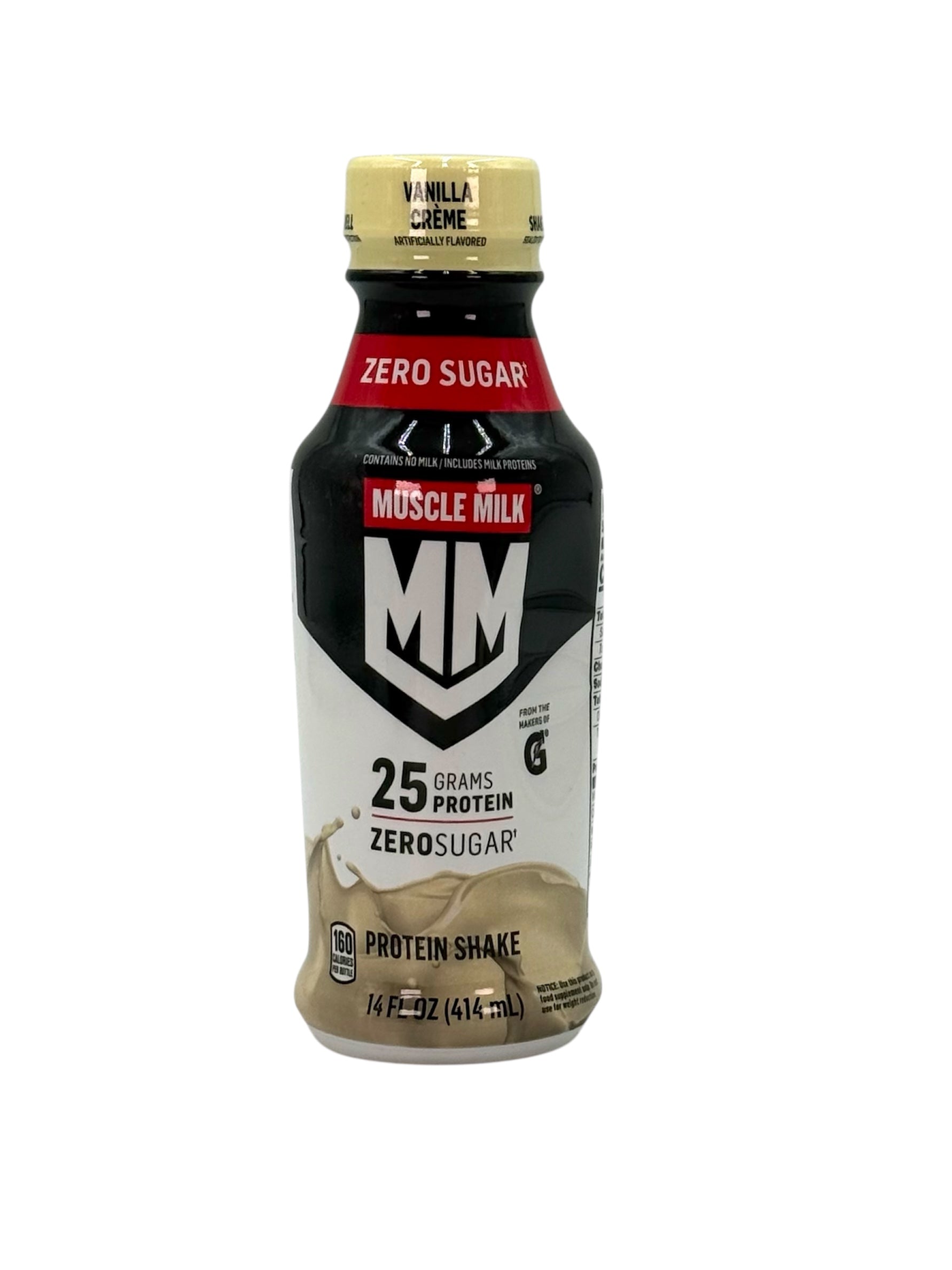 Muscle Milk Zero Sugar Protein Shake, Vanilla Crème Flavor, 14 fl. oz. Bottle