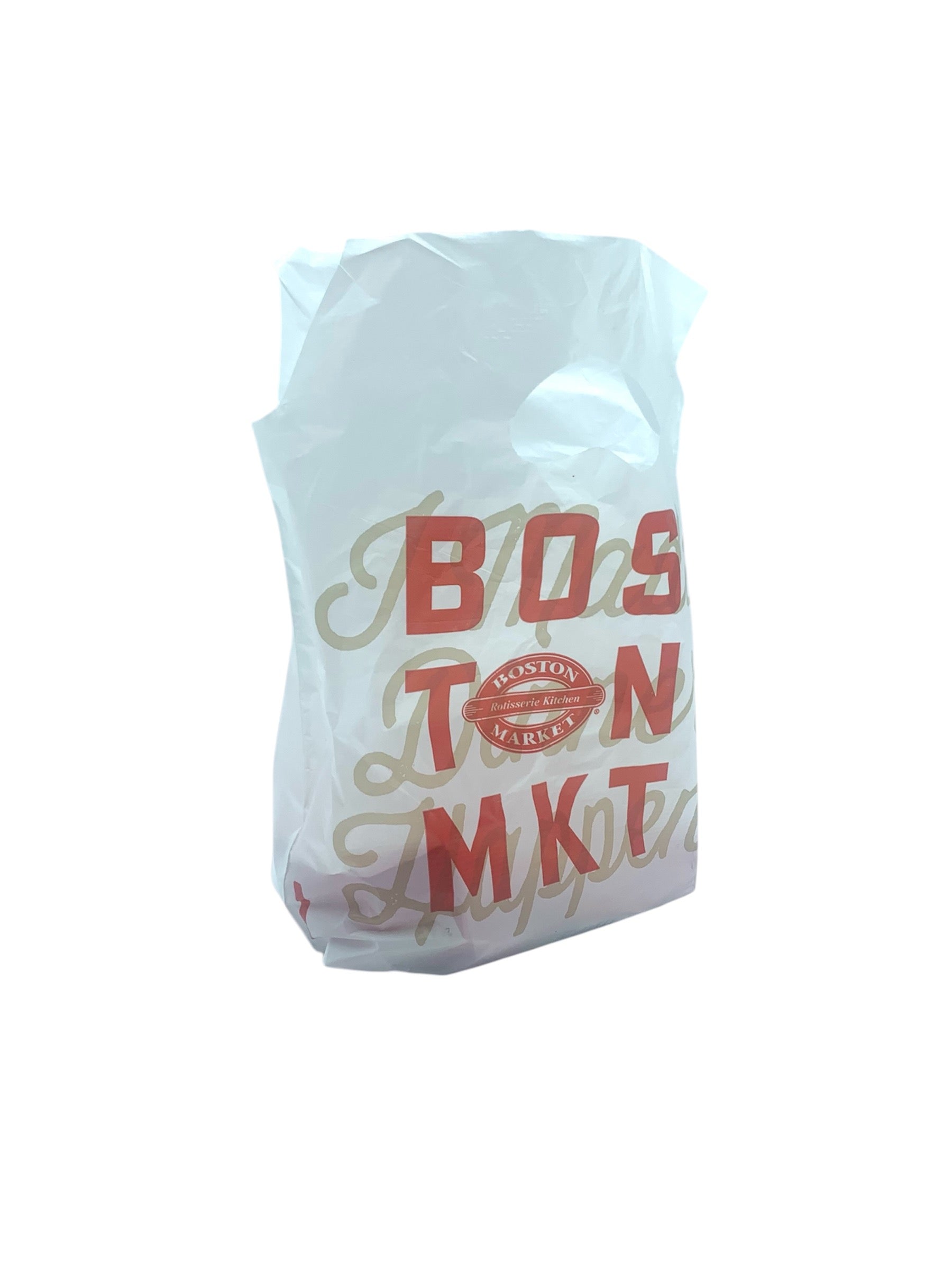 Small Plastic Carry Out Bag, Boston Market, 1000 Count Case