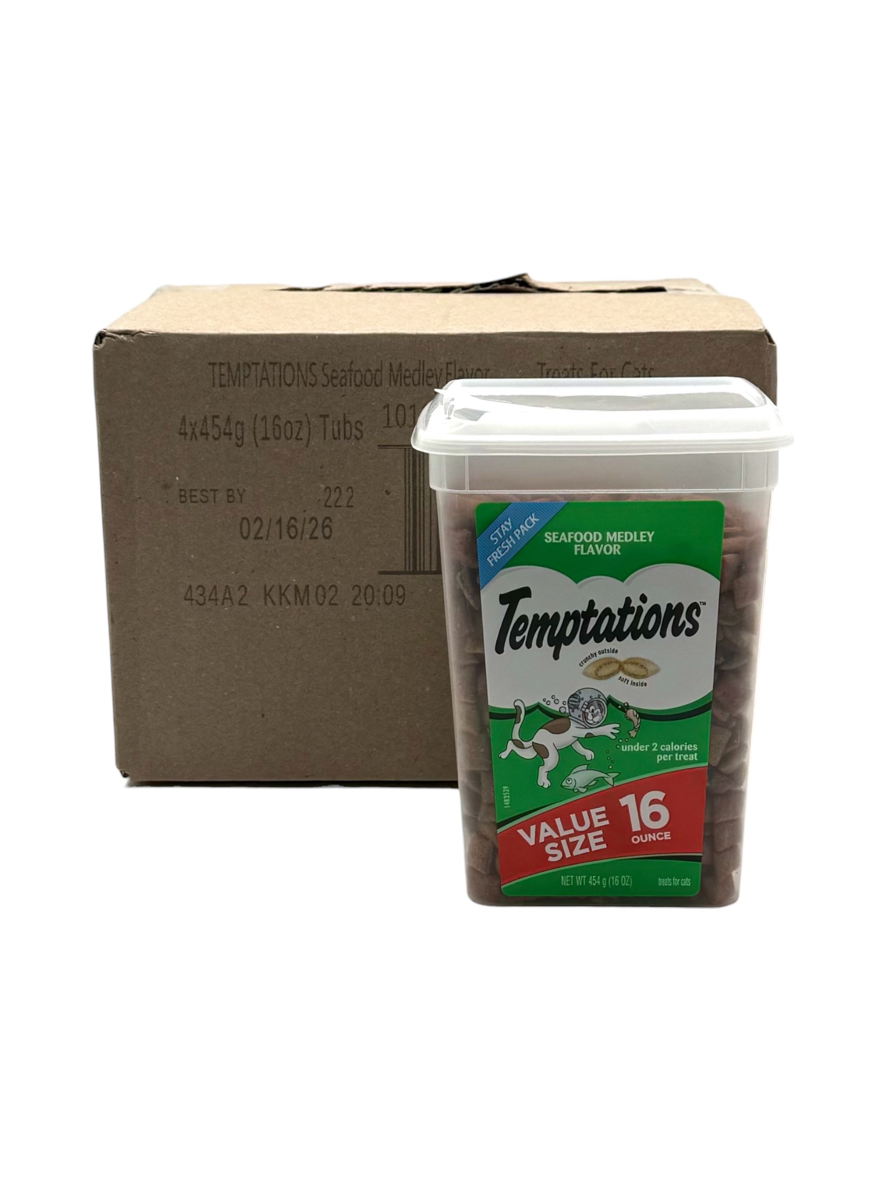 Temptations Cat Treats, 16 oz. Tub, Case of 4 Tubs
