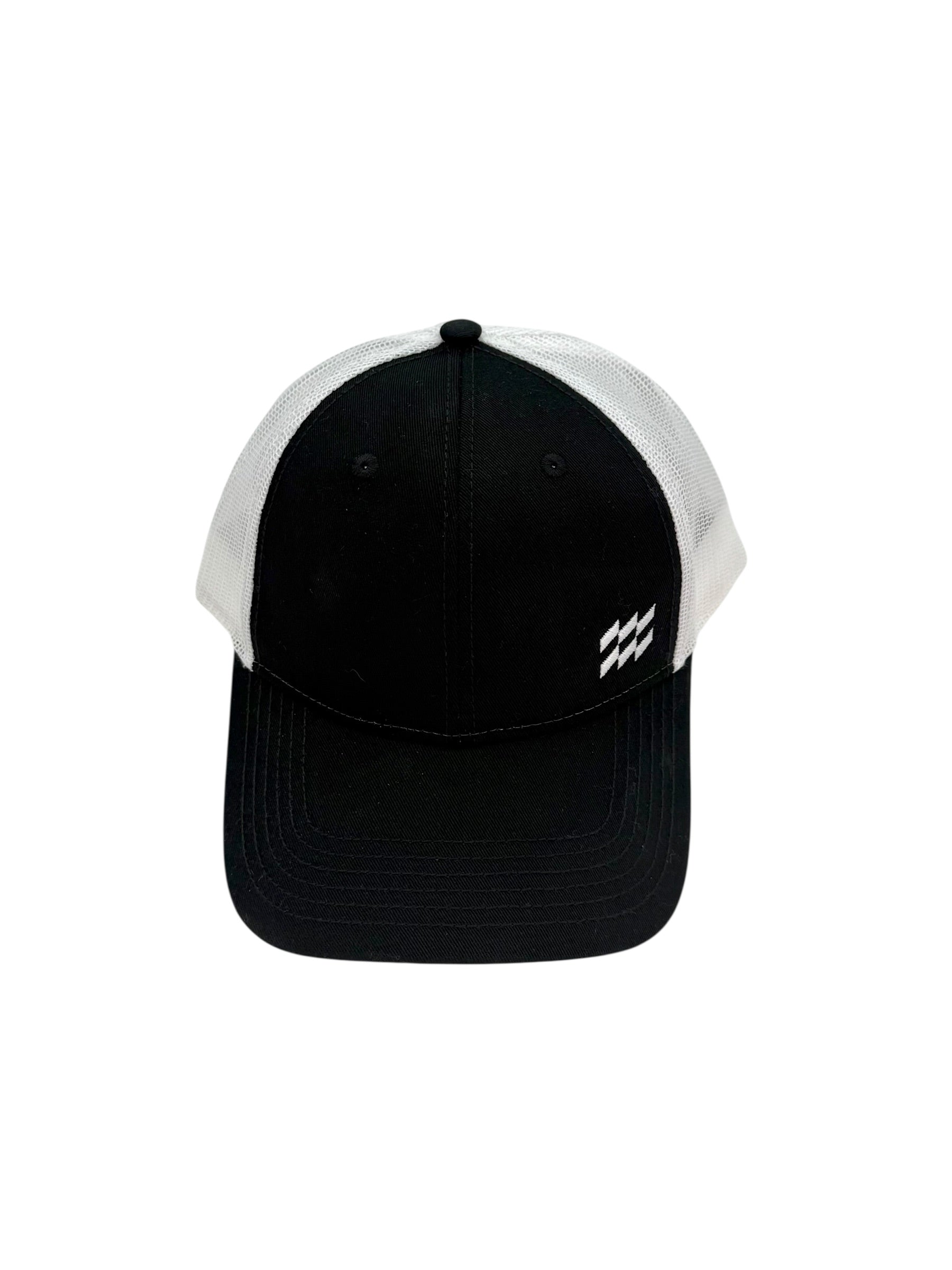 Black & White Mesh Back Adjustable Baseball Cap / Trucker Hat, mparticle Branded