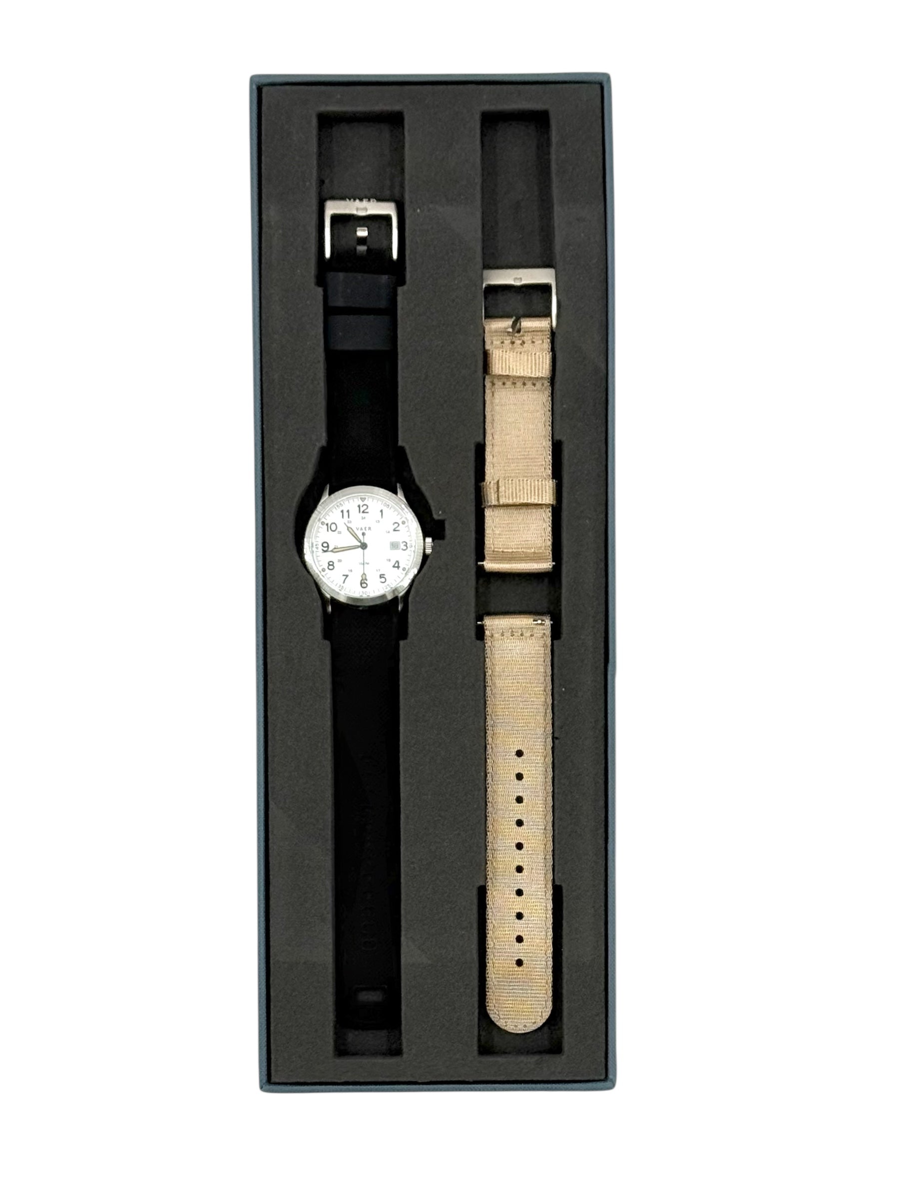 VAER S3 Calendar Field White Watch Set