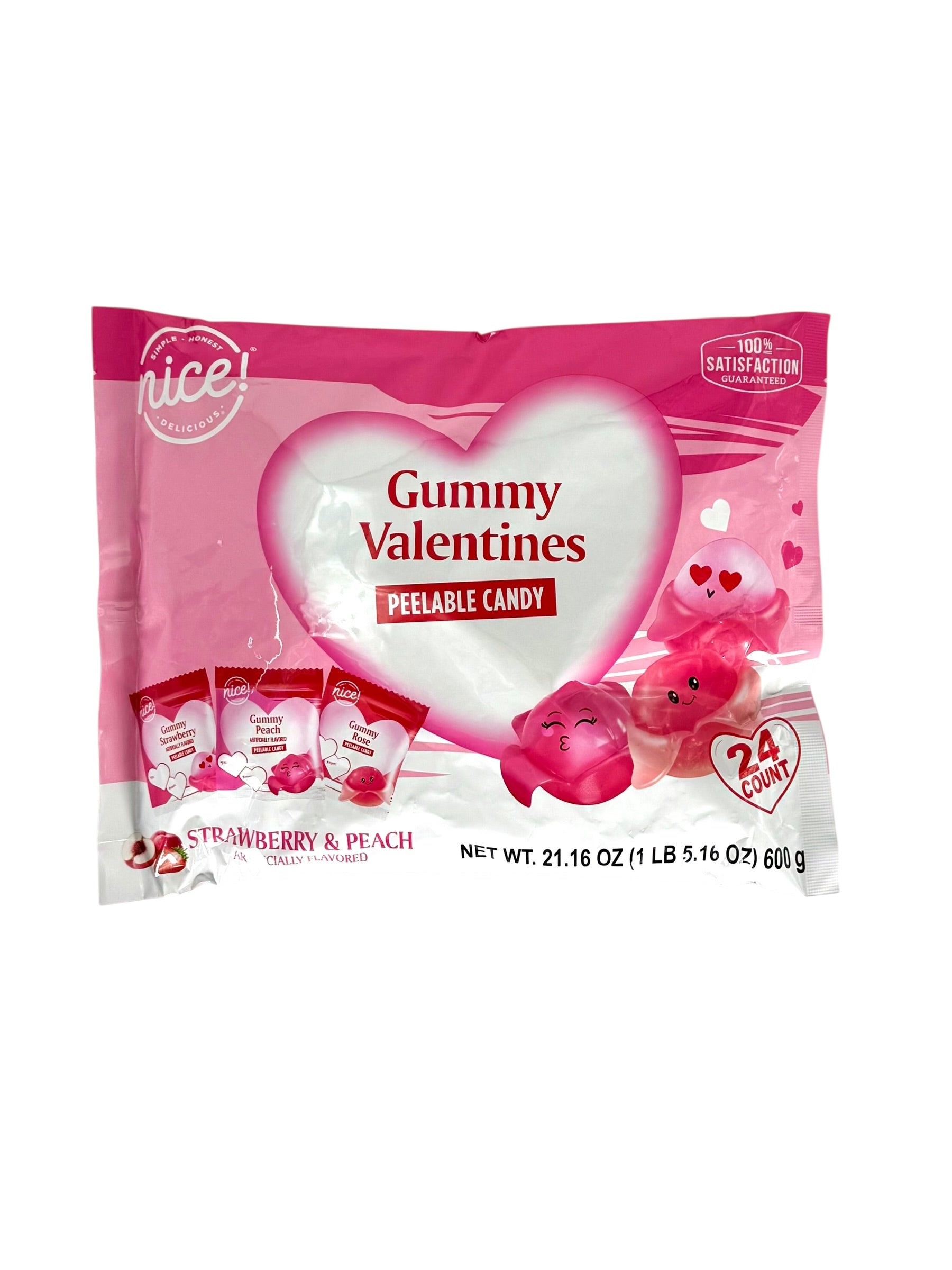 Gummy Valentines, Peelable Candy - 24 Count Package (21.16 oz.)